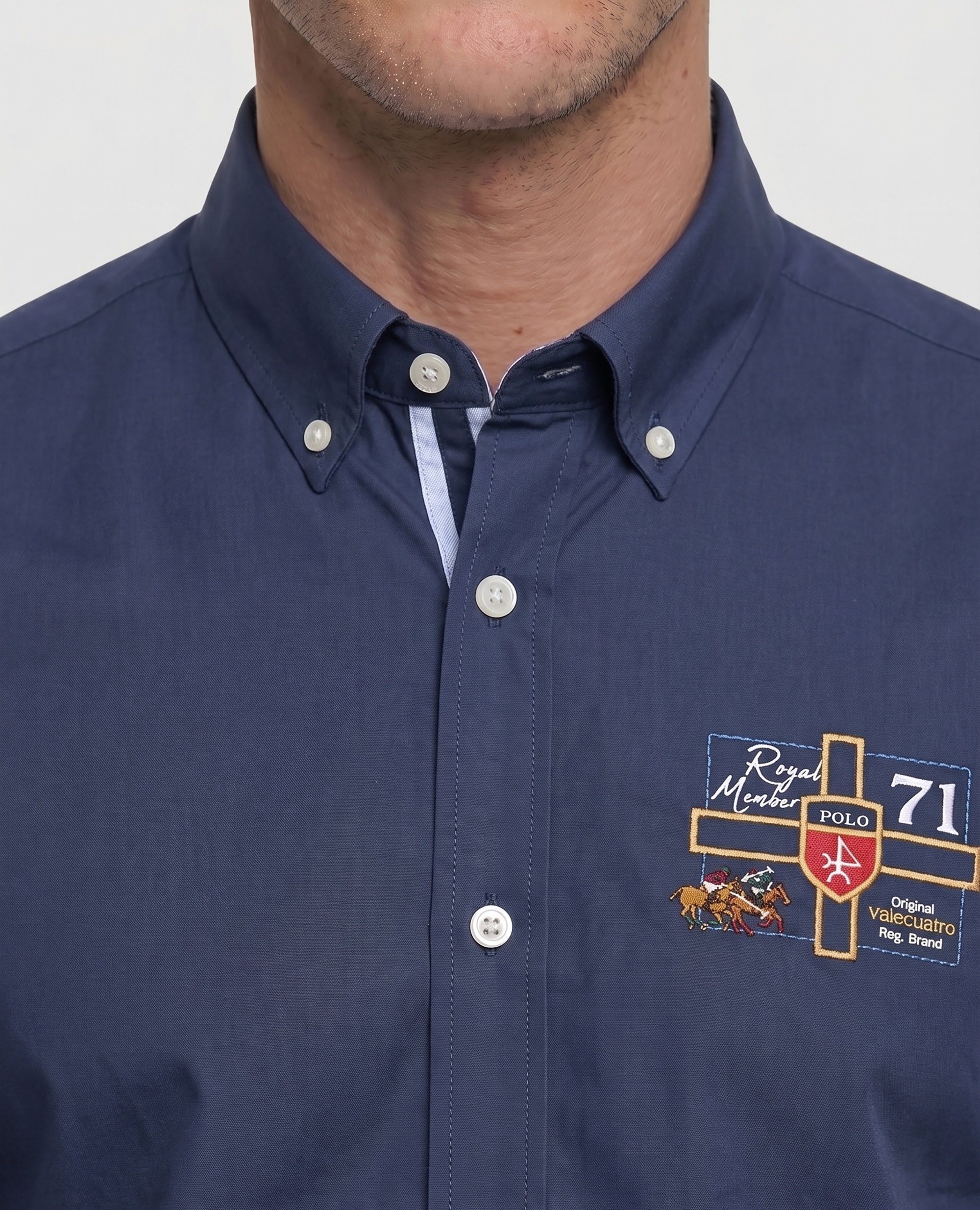 Camisa Popelina Corte Classic Multiestampado Azul-marinho-3