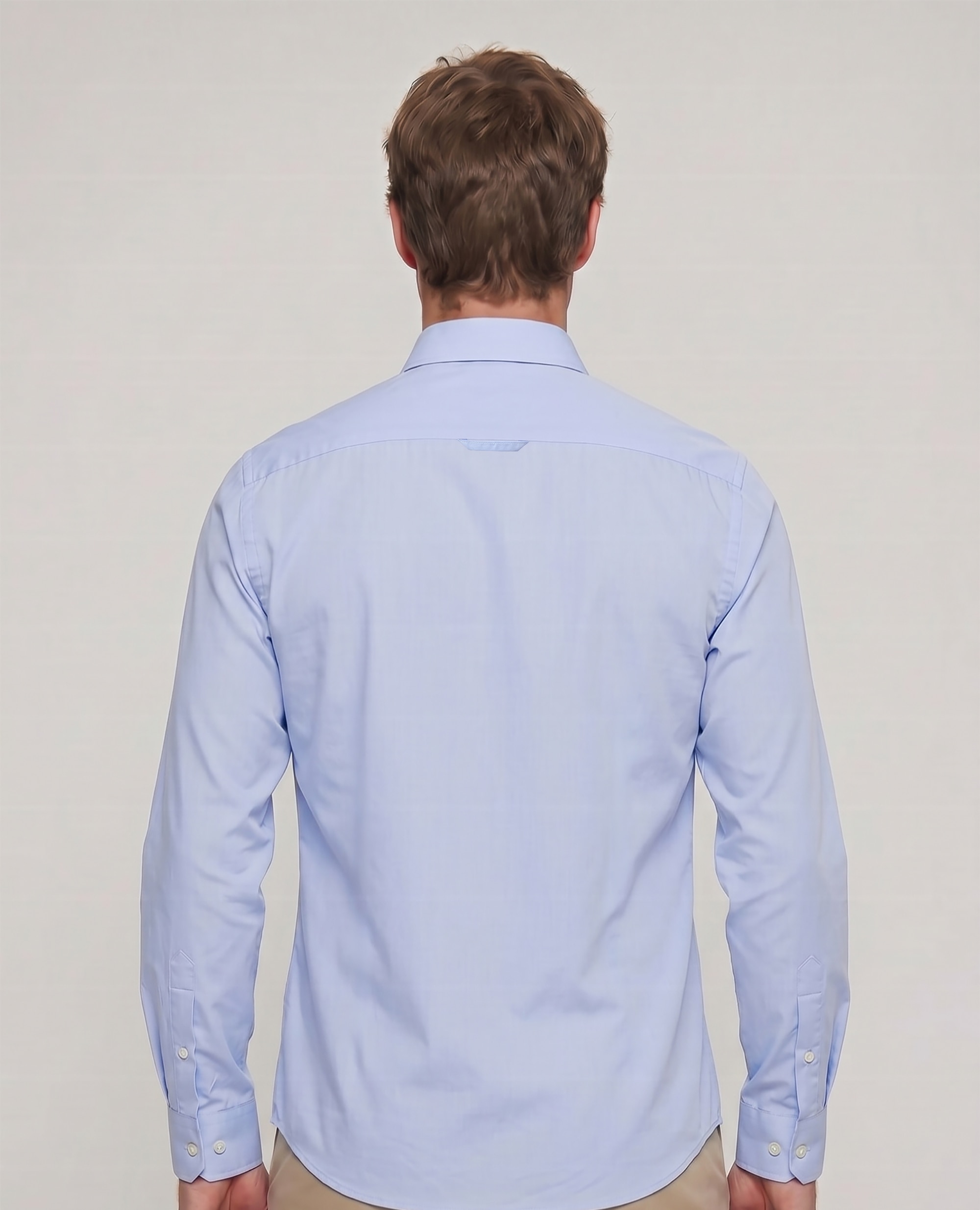 Camisa em Popelina de Corte Classic Lisa Azul-celeste-2
