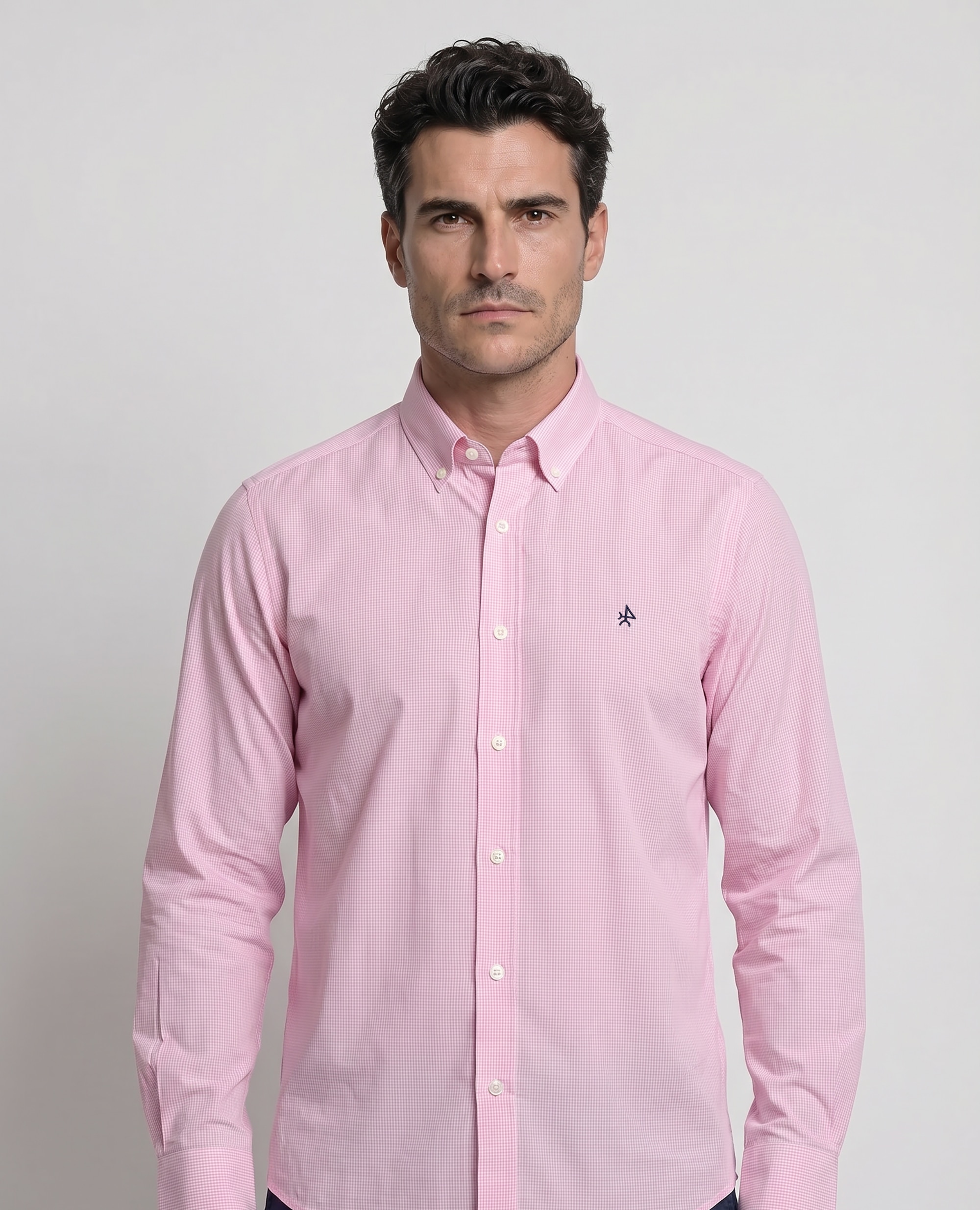 Imagem 0 de Camisa Popelina Corte Classic Aos Quadrados