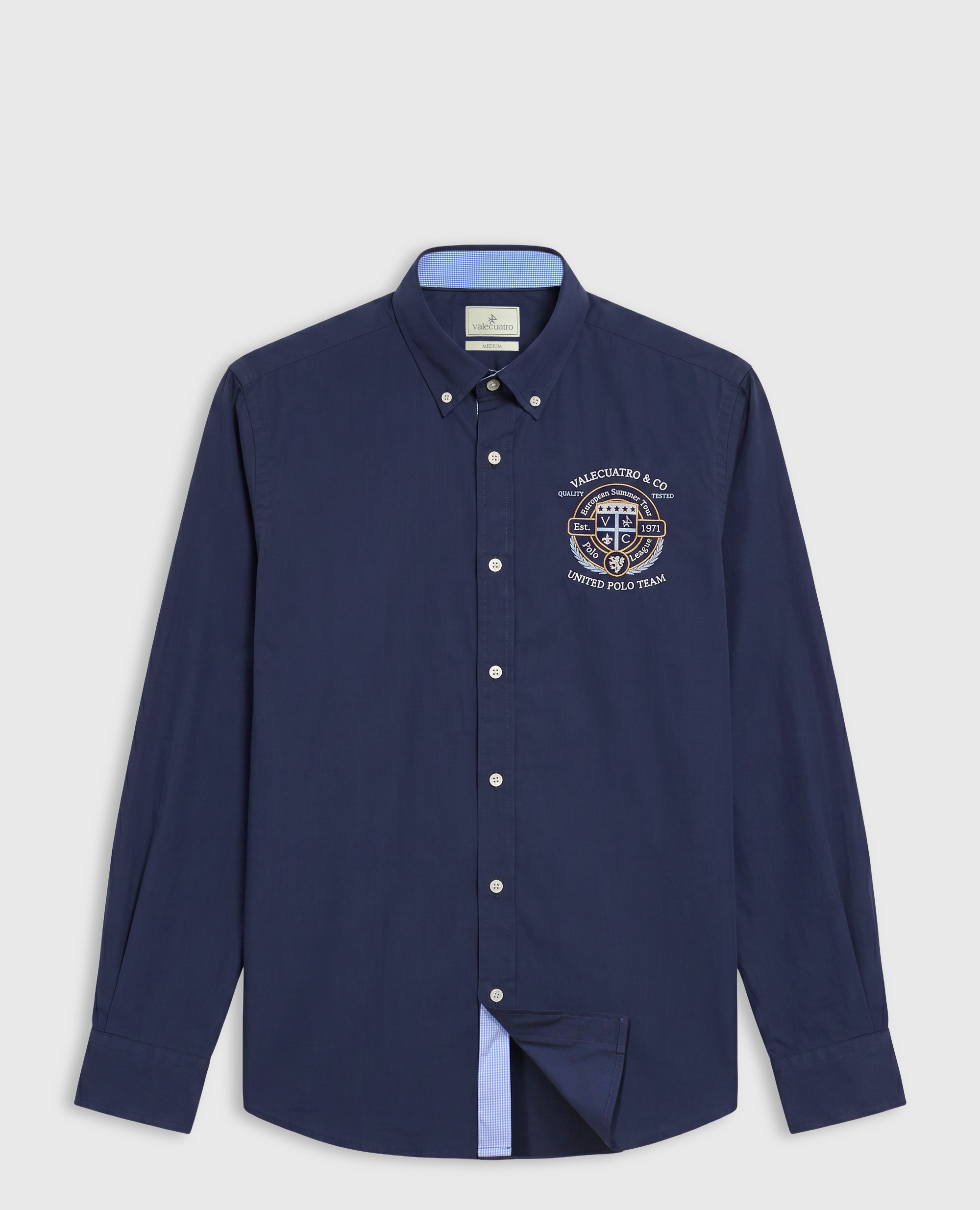 Camisa Popelina Corte Classic Multiestampado Azul-marinho-5