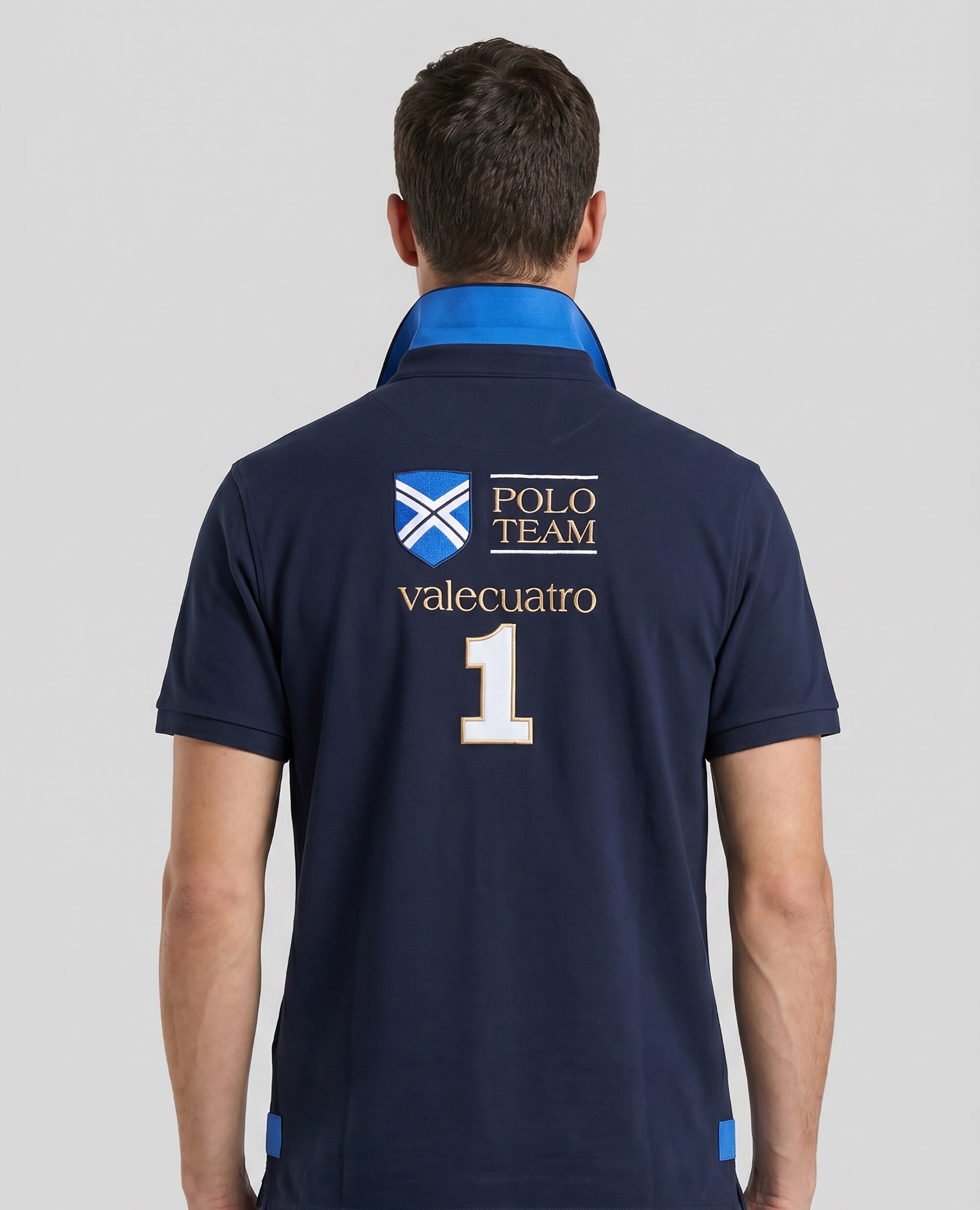 Polo de Piqué de Manga Curta Corte Classic Azul-marinho-2