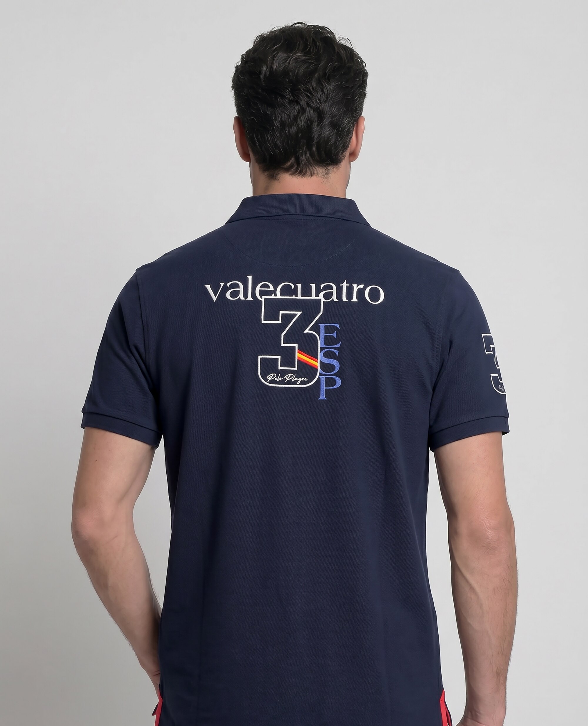Polo de Piqué de Manga Curta Corte Classic Azul-marinho-2