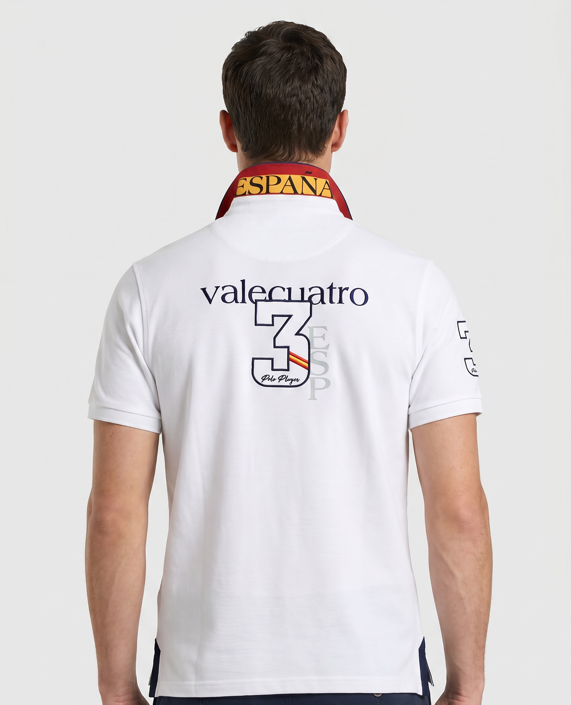 Polo de Piqué de Manga Curta Corte Classic Branco-2