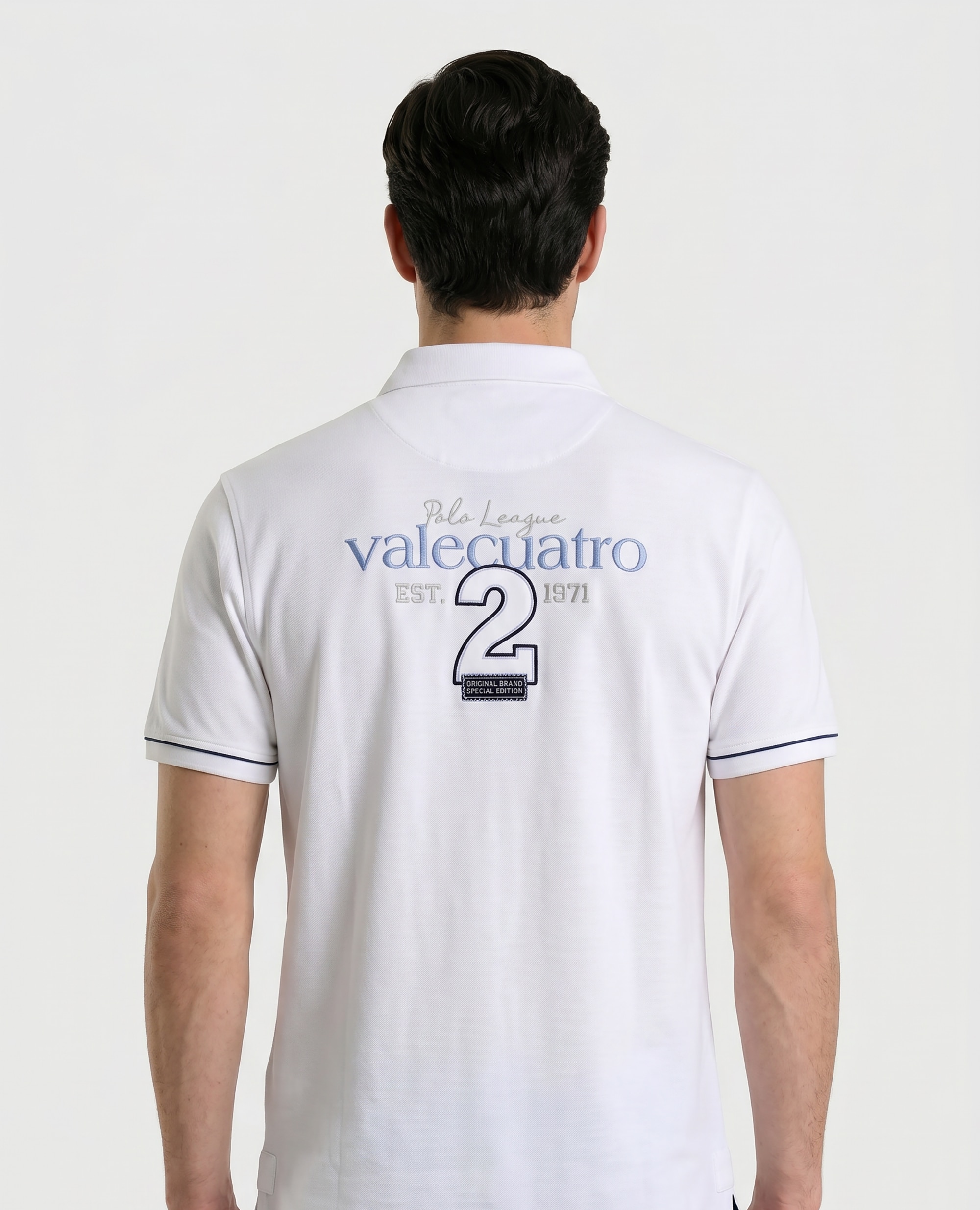 Polo de Piqué de Manga Curta Corte Classic Branco-2