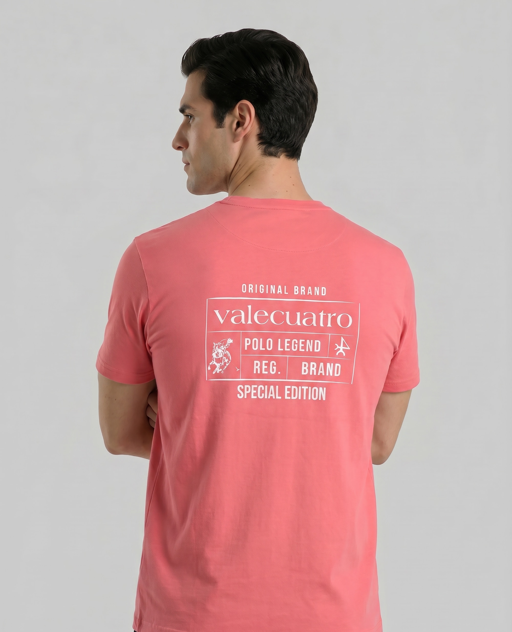 T-shirt Clássica de Manga Curta Estampada Coral-2