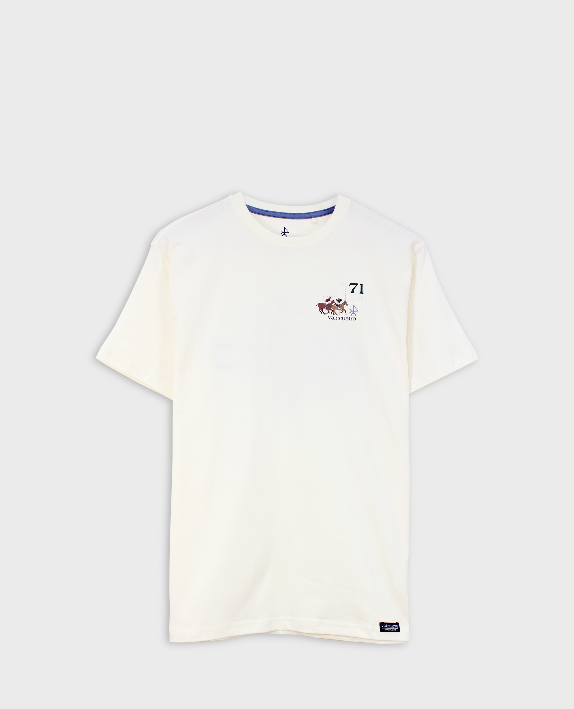 T-shirt Clássica de Manga Curta Estampada Branco-marfim-5