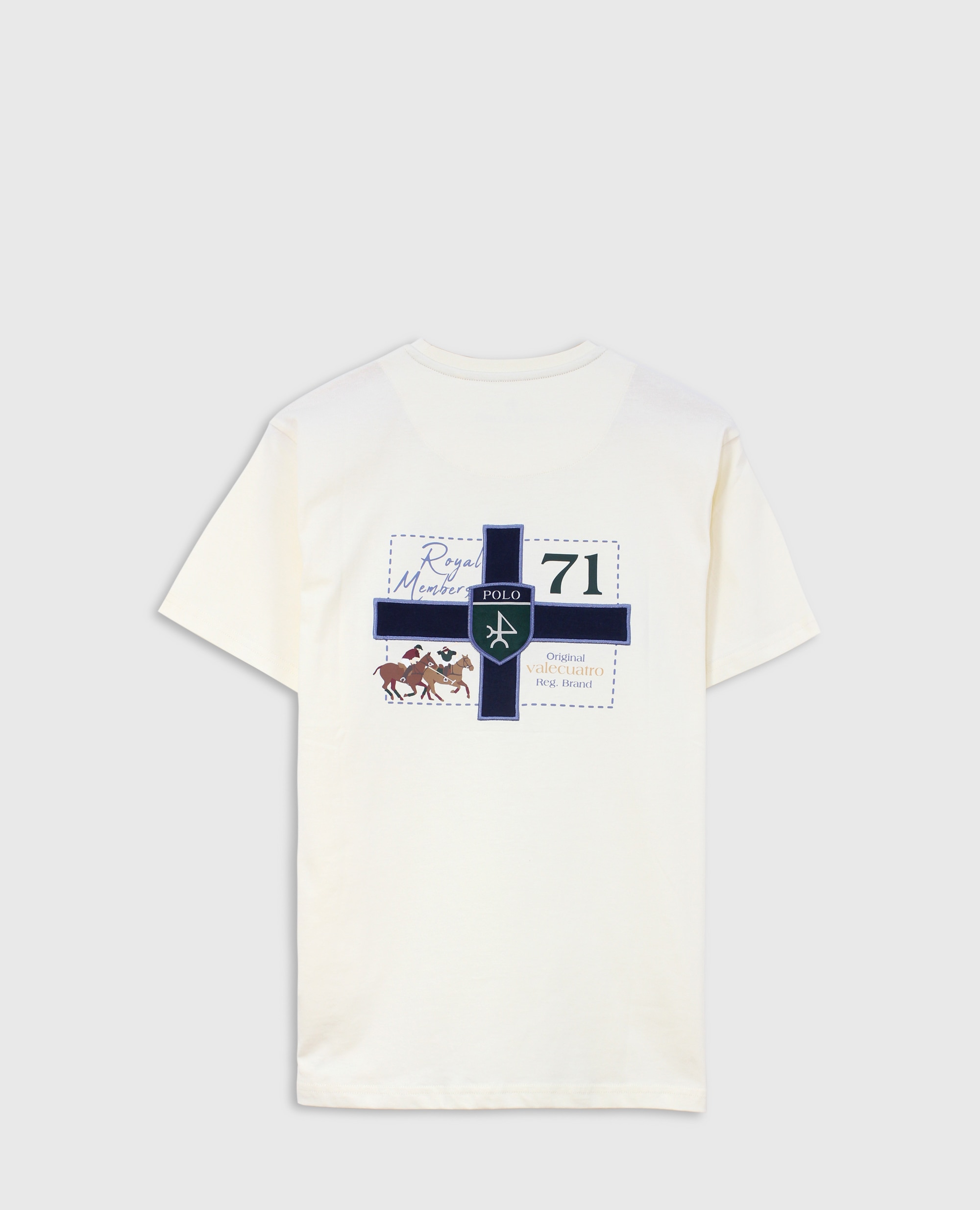 T-shirt Clássica de Manga Curta Estampada Branco-marfim-6