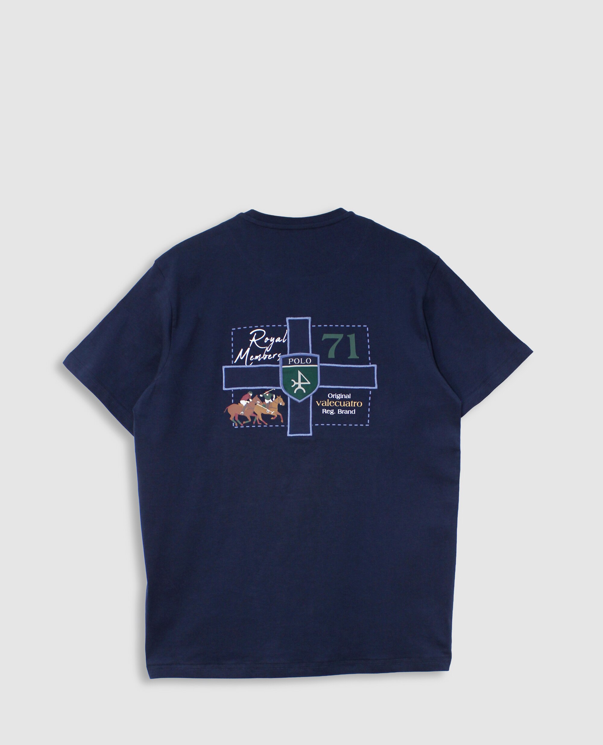 T-shirt Clássica de Manga Curta Estampada Azul-marinho-6