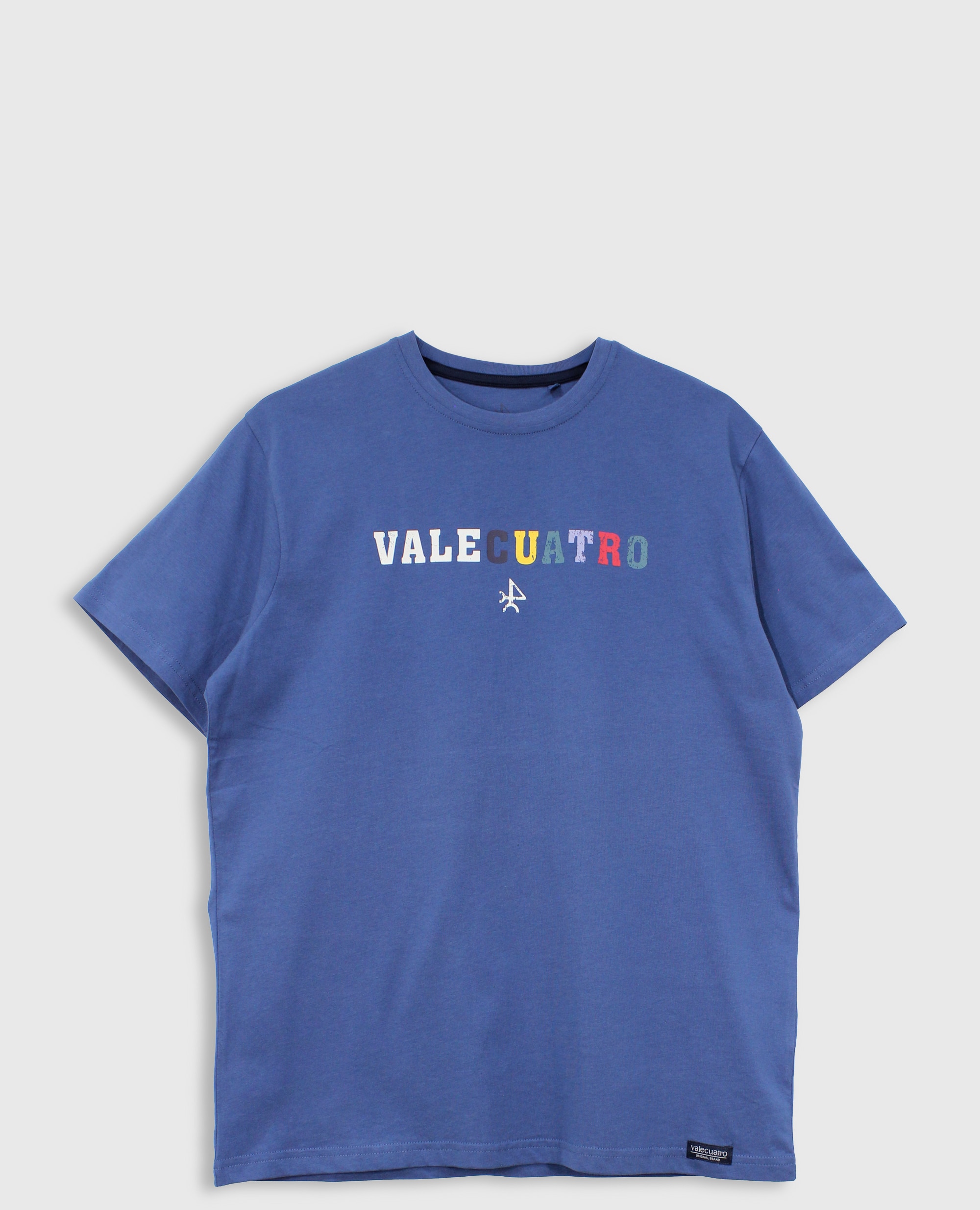 T-shirt Clássica de Manga Curta Estampada Azul-índigo-5