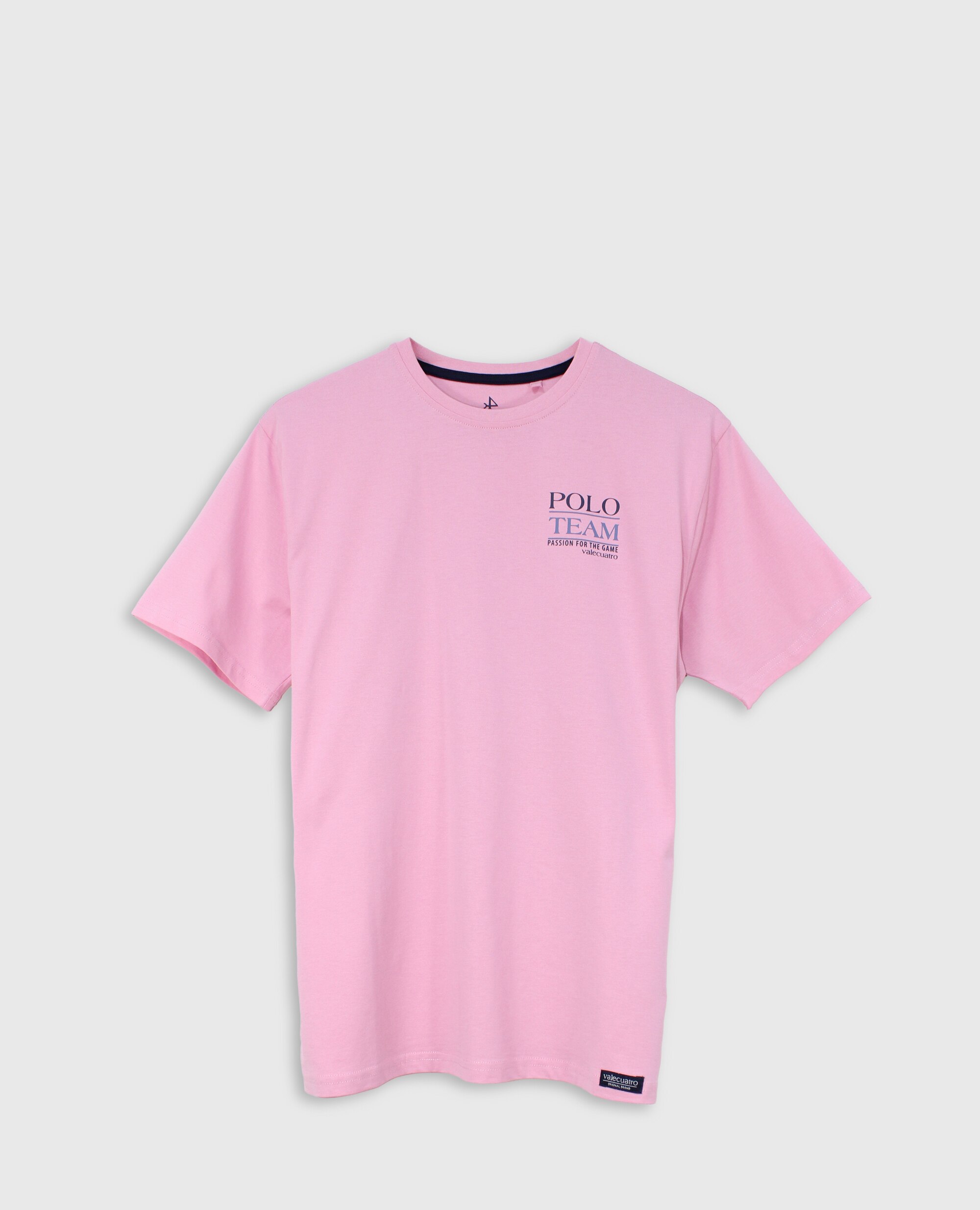 T-shirt Clássica de Manga Curta Estampada Rosa-5
