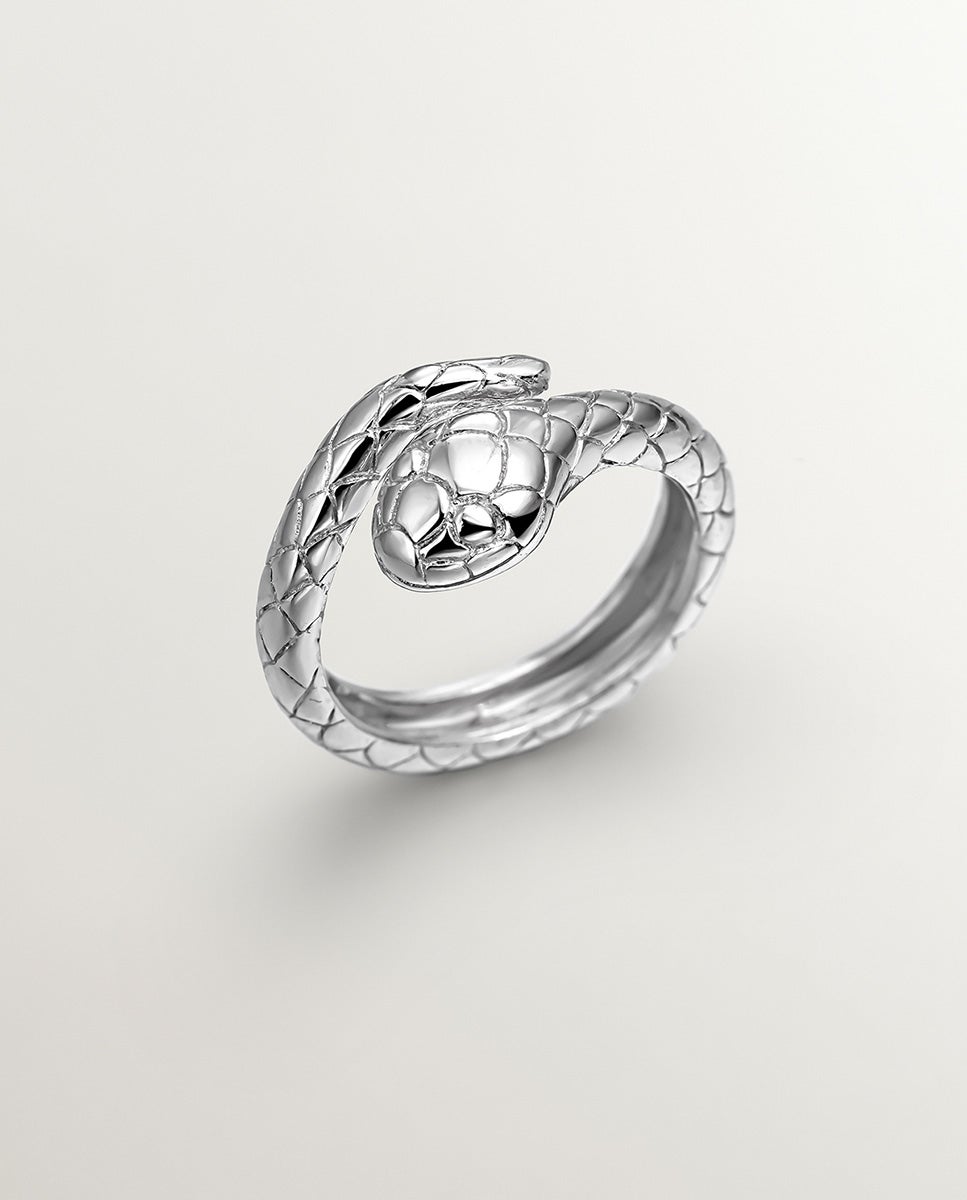 Anel de Prata 925 com Forma de Serpente Prata-1