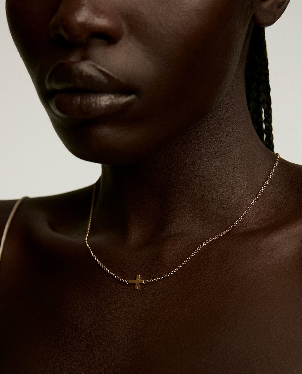 Pendente de Prata 925 Banhada em Ouro Amarelo de 18k com Cruz Ouro-2