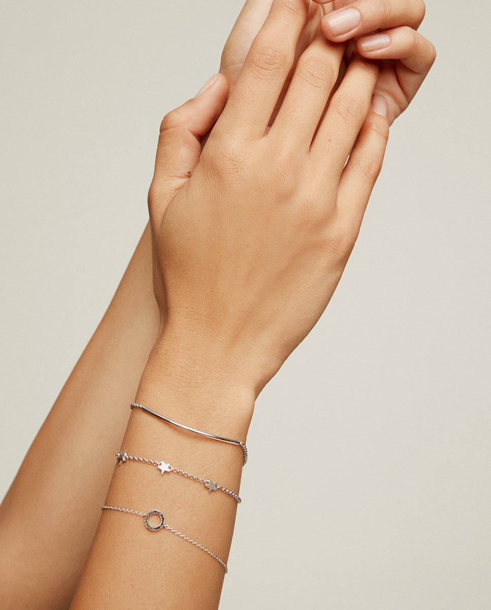 Pulseira de Prata 925 com Estrelas Prata-6