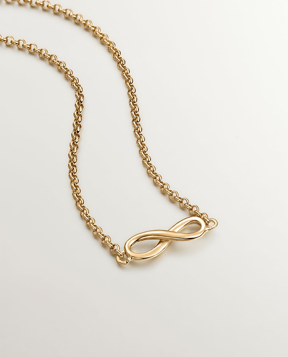 Pendente de Prata 925 Banhada em Ouro Amarelo de 18k com Infinito Ouro-3