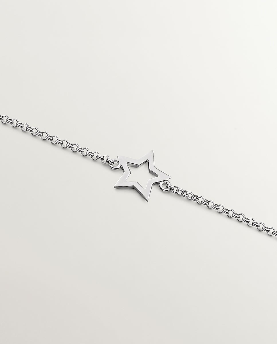 Pulseira de Prata 925 com Forma de Estrela Prata-5