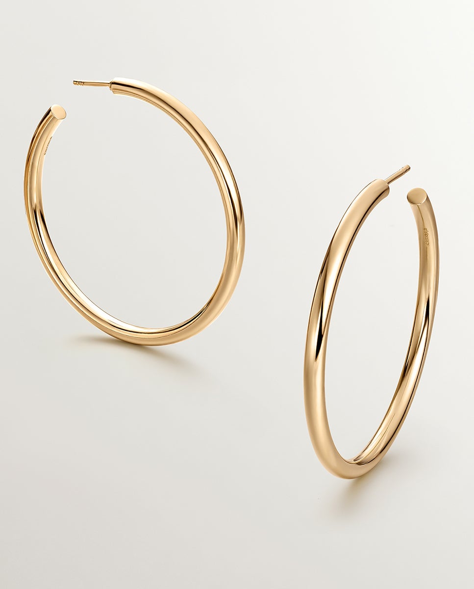 Brincos de Aro Grandes de Prata 925 Banhada em Ouro Amarelo de 18k Ouro-1