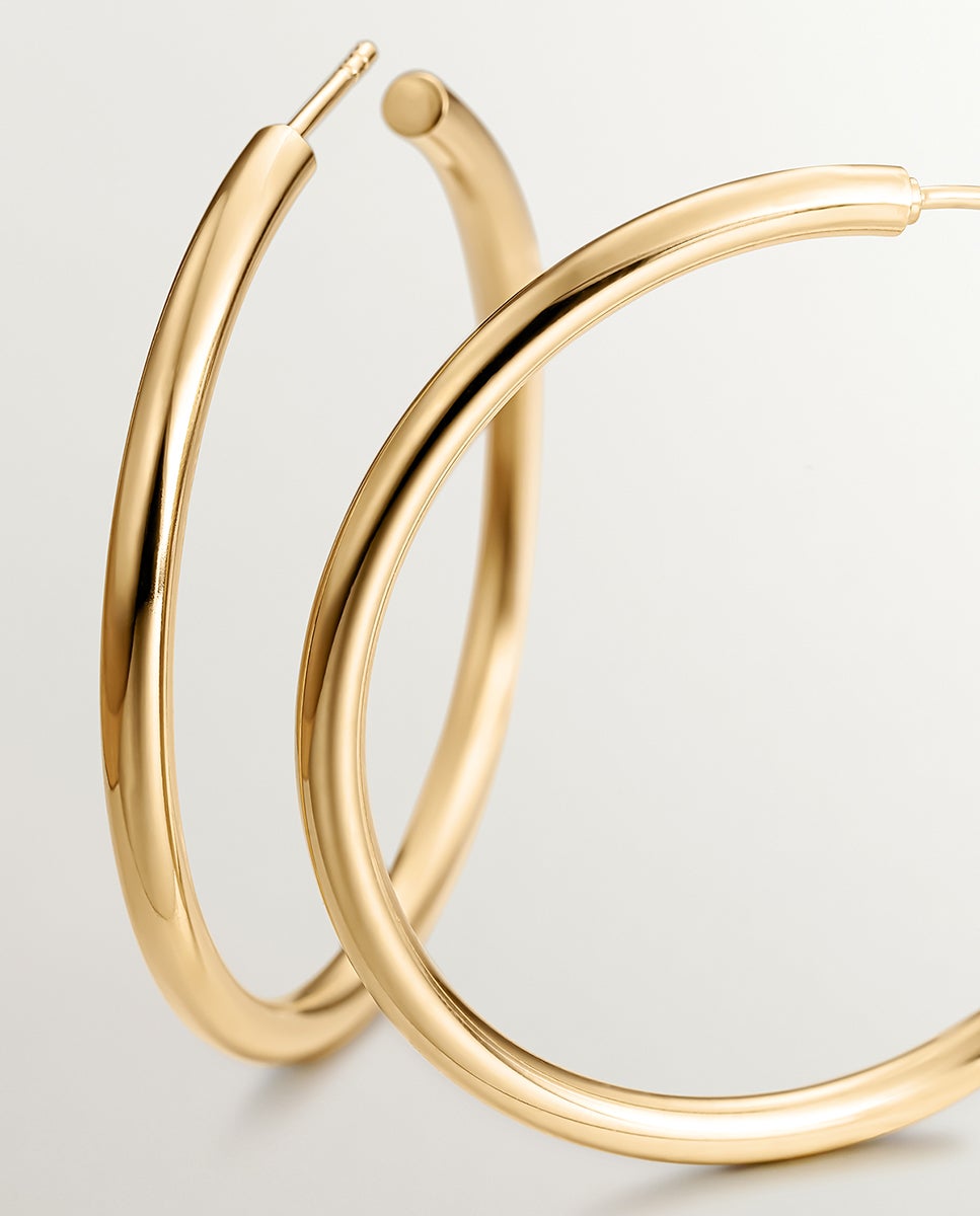 Brincos de Aro Grandes de Prata 925 Banhada em Ouro Amarelo de 18k Ouro-5