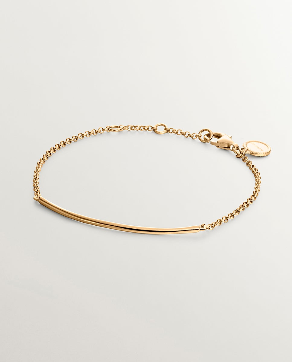 Imagem 0 de Pulseira de Prata 925 Banhada em Ouro Amarelo de 18k com Forma de Tubo