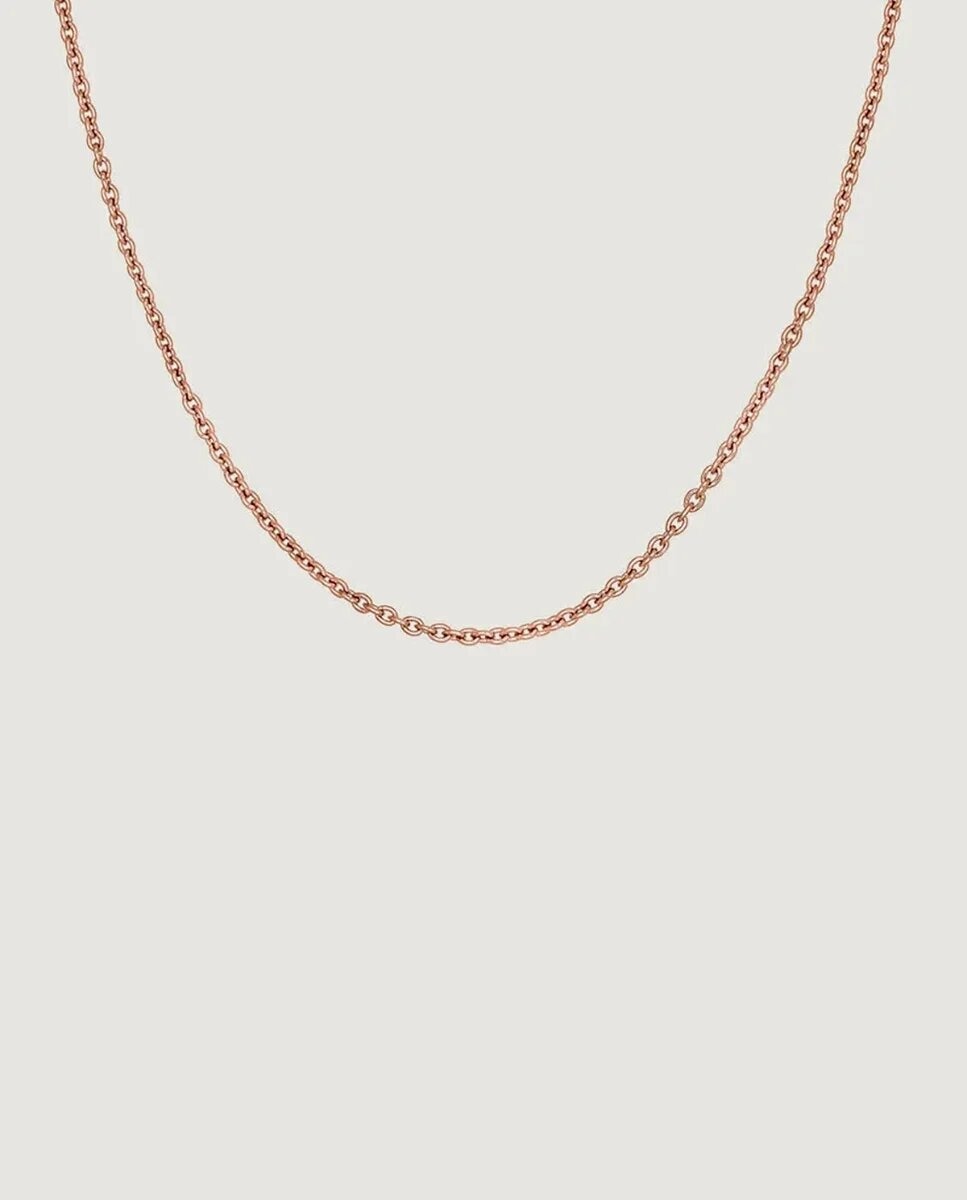 Corrente Simples de Prata 925 Banhada em Ouro Rosa de 18k Rosa-1