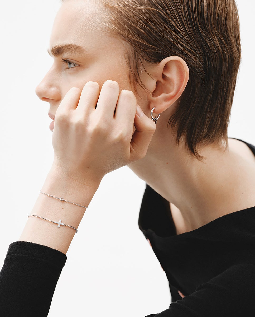 Pulseira Solitário de Prata 925 com Topázio em Branco Branco-5