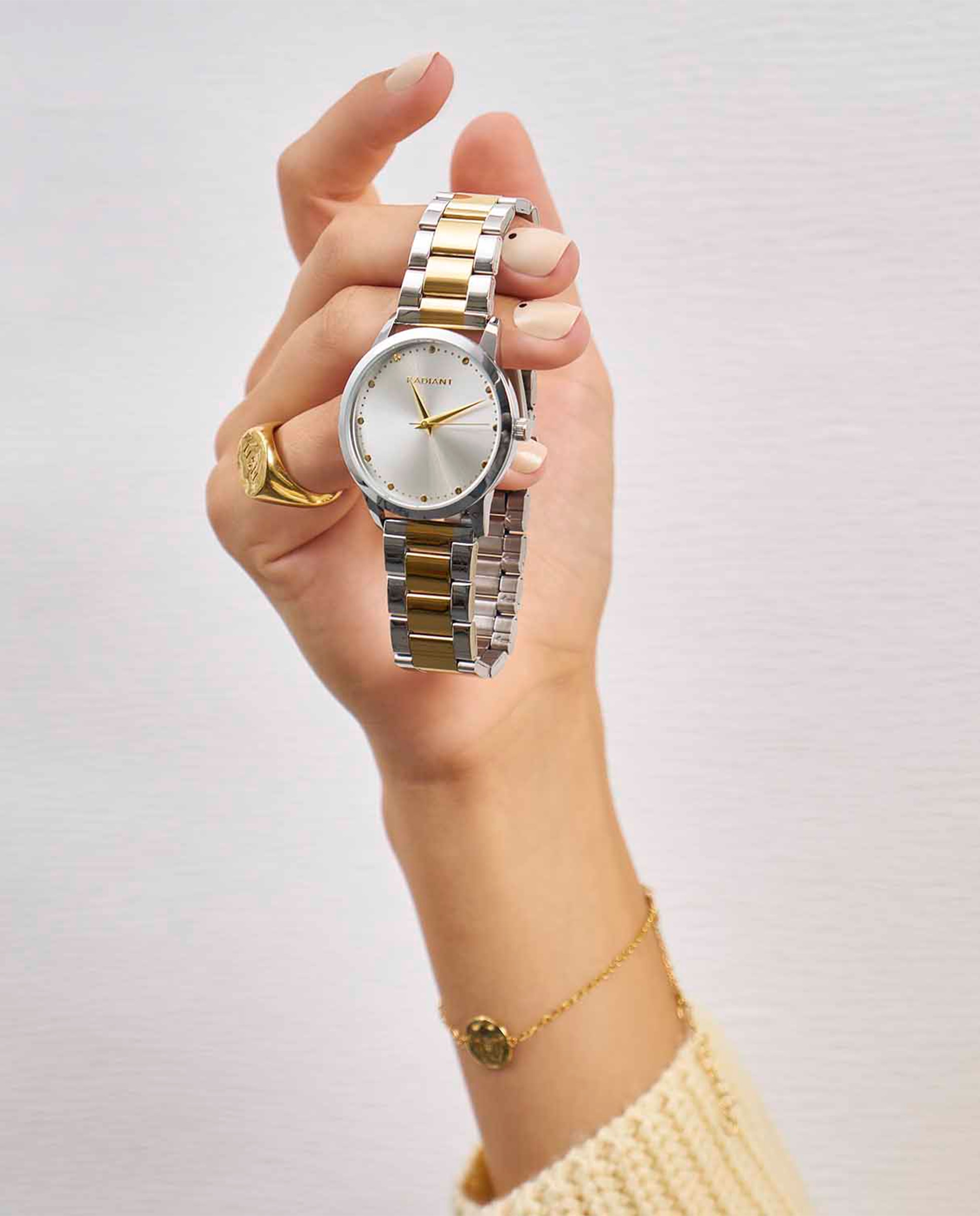 Relógio Analógico Wish Ra595203 de Aço e Bracelete Bicolor em Ouro Ouro / Prata-2