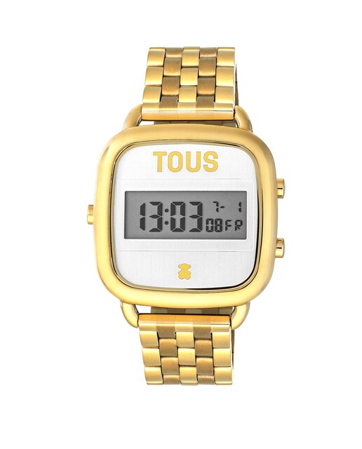 Imagem 0 de Relógio Digital D-Logo com Bracelete de Aço IP Dourado