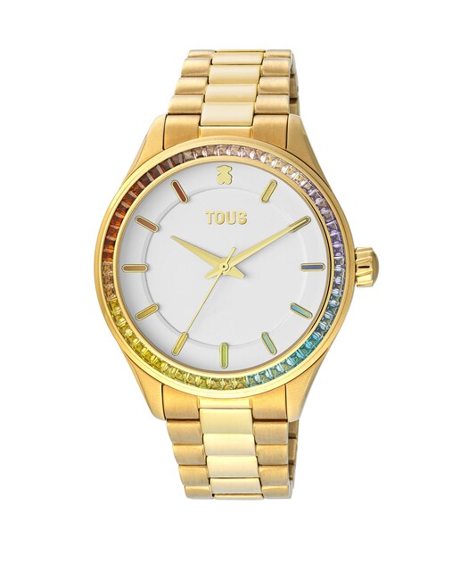 Imagem 0 de Relógio Analógico T-Shine com Bracelete de Aço IP Dourado