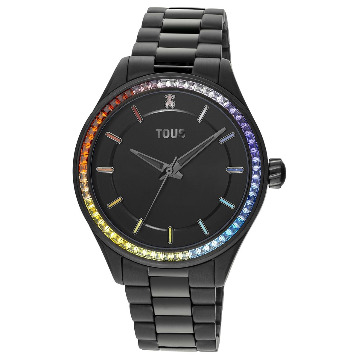 Relógio Analógico T-Shine com Bracelete de Aço IP Preto Preto-1