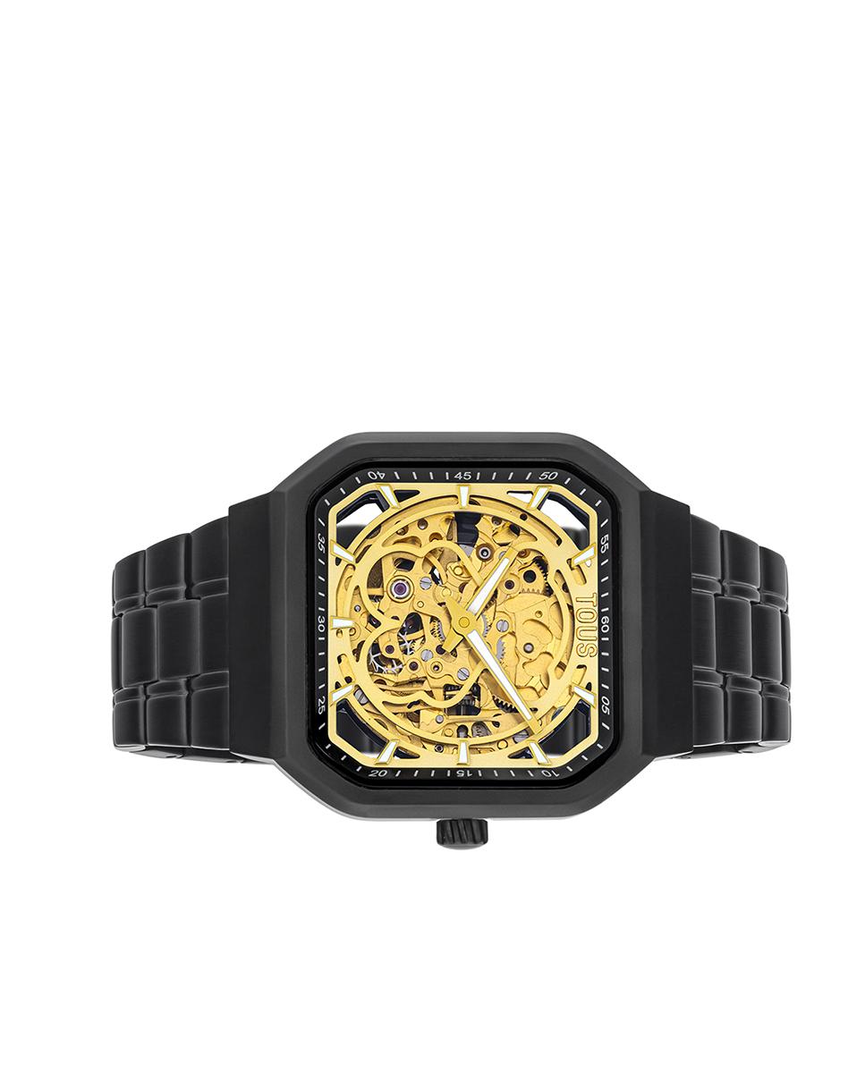 Relógio Automático D-bear com Bracelete de Aço Ip em Preto Preto-2