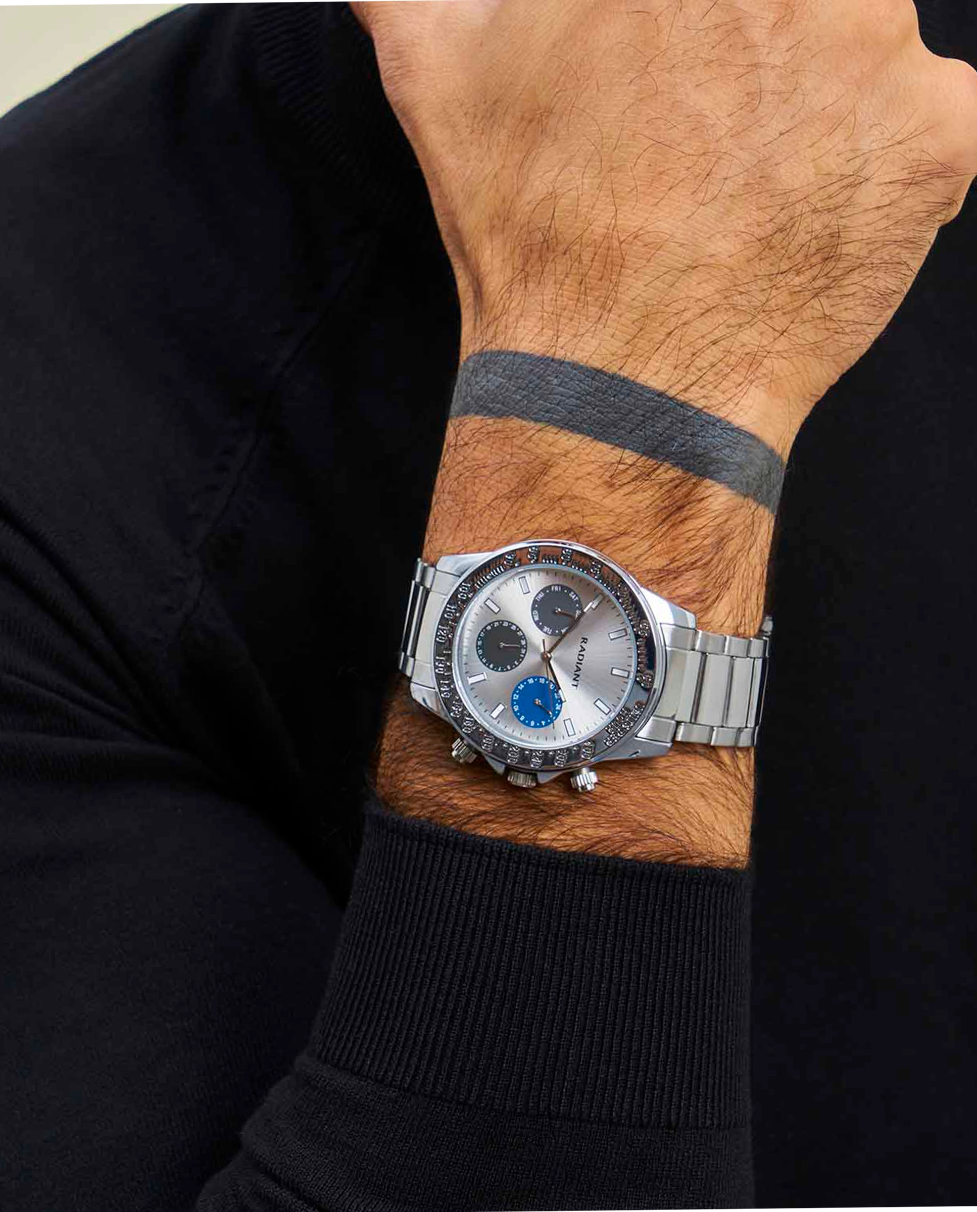 Relógio Analógico Rope Ra604701 de Aço e Bracelete Prateada em Cinzento Prata-2