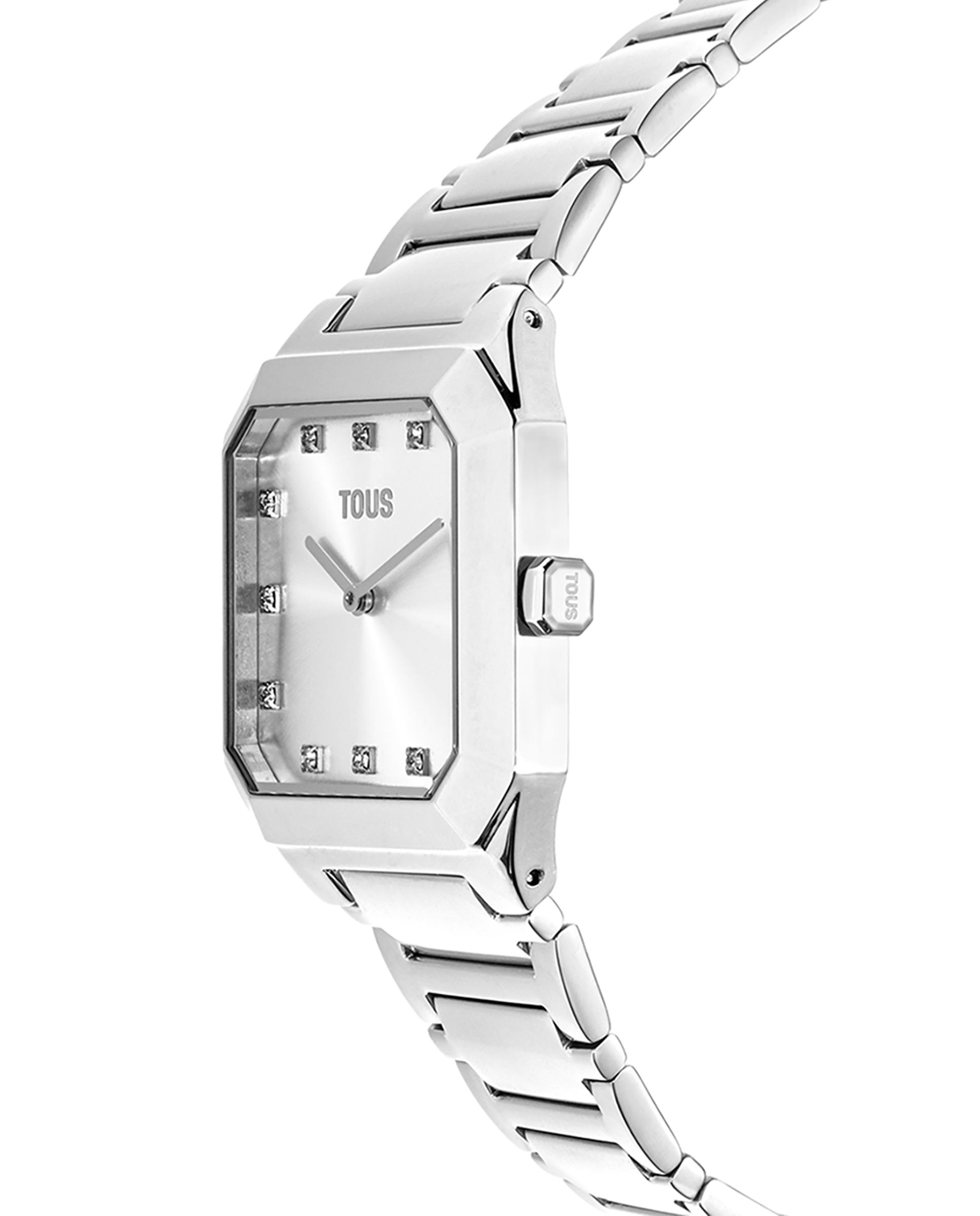Relógio Analógico Karat Squared com Bracelete de Aço Prata-2