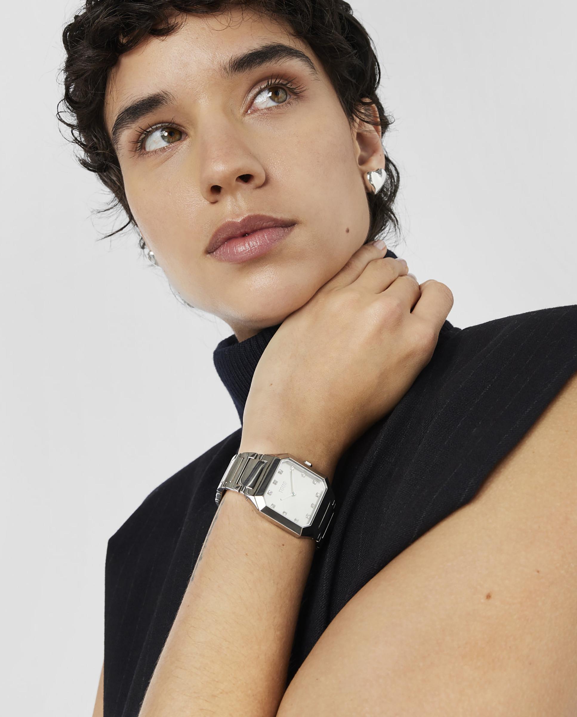 Relógio Analógico Karat Squared com Bracelete de Aço Prata-4