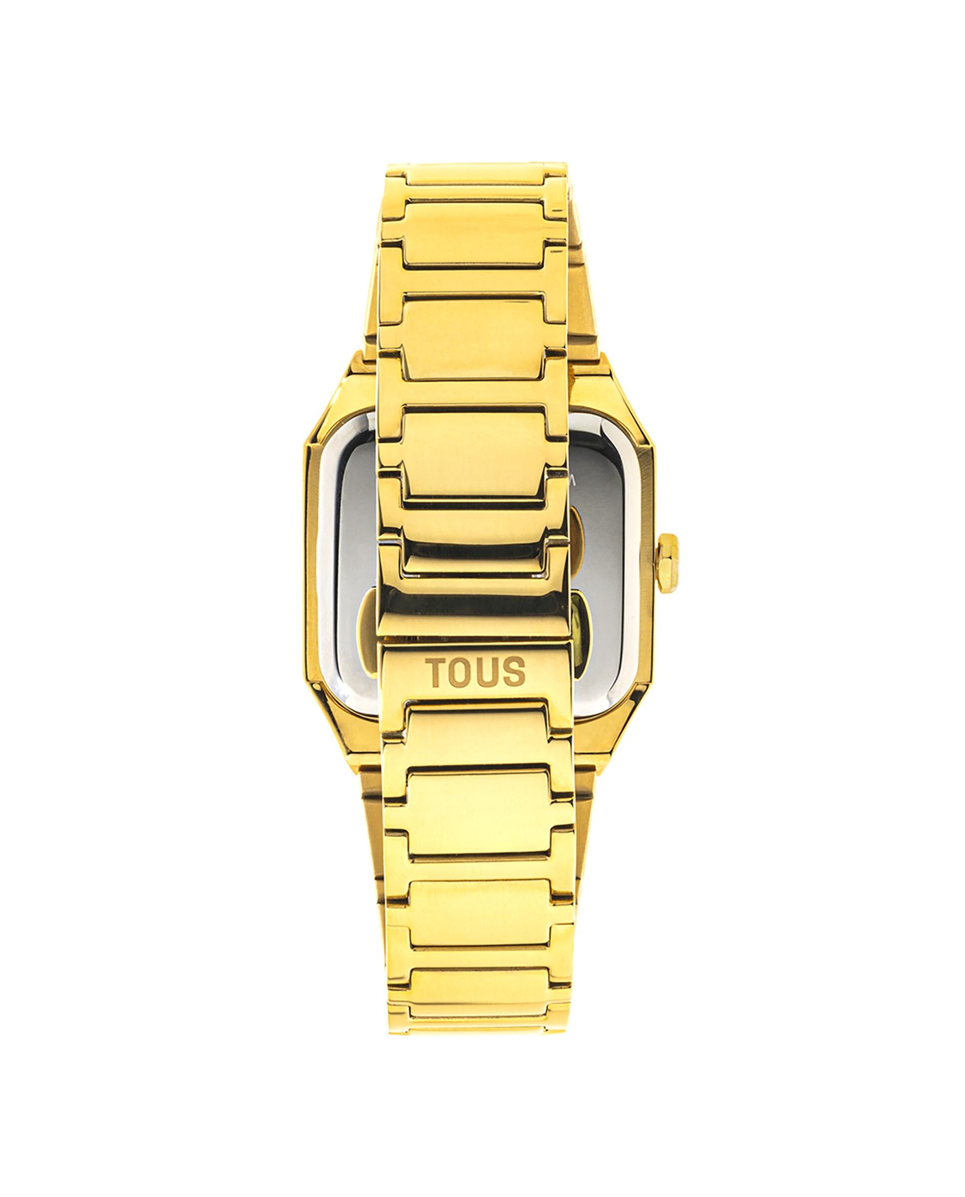 Relógio Analógico Karat Squared com Bracelete de Aço Ipg em Dourado Ouro-3