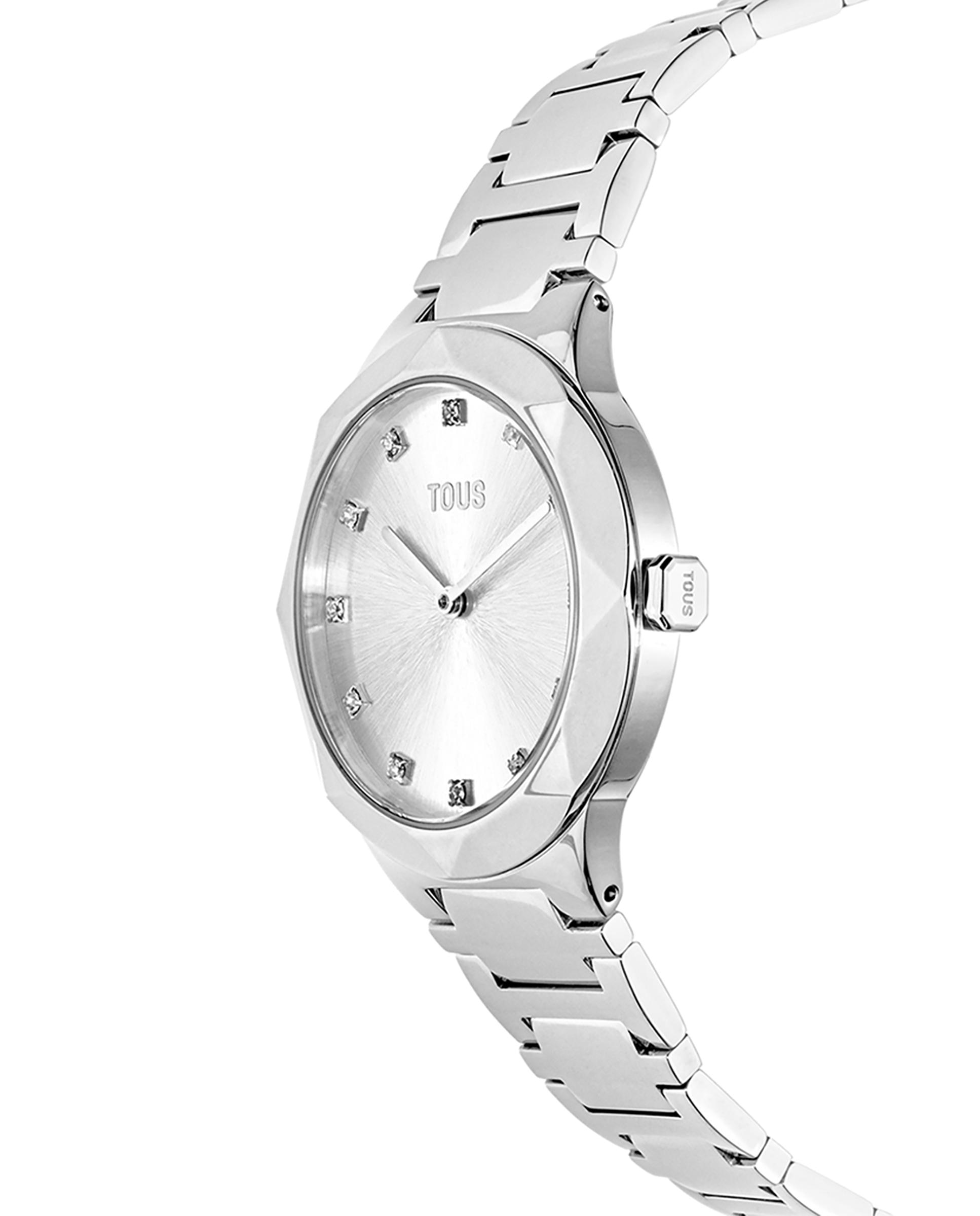 Relógio Analógico Karat Round com Bracelete de Aço Prata-2