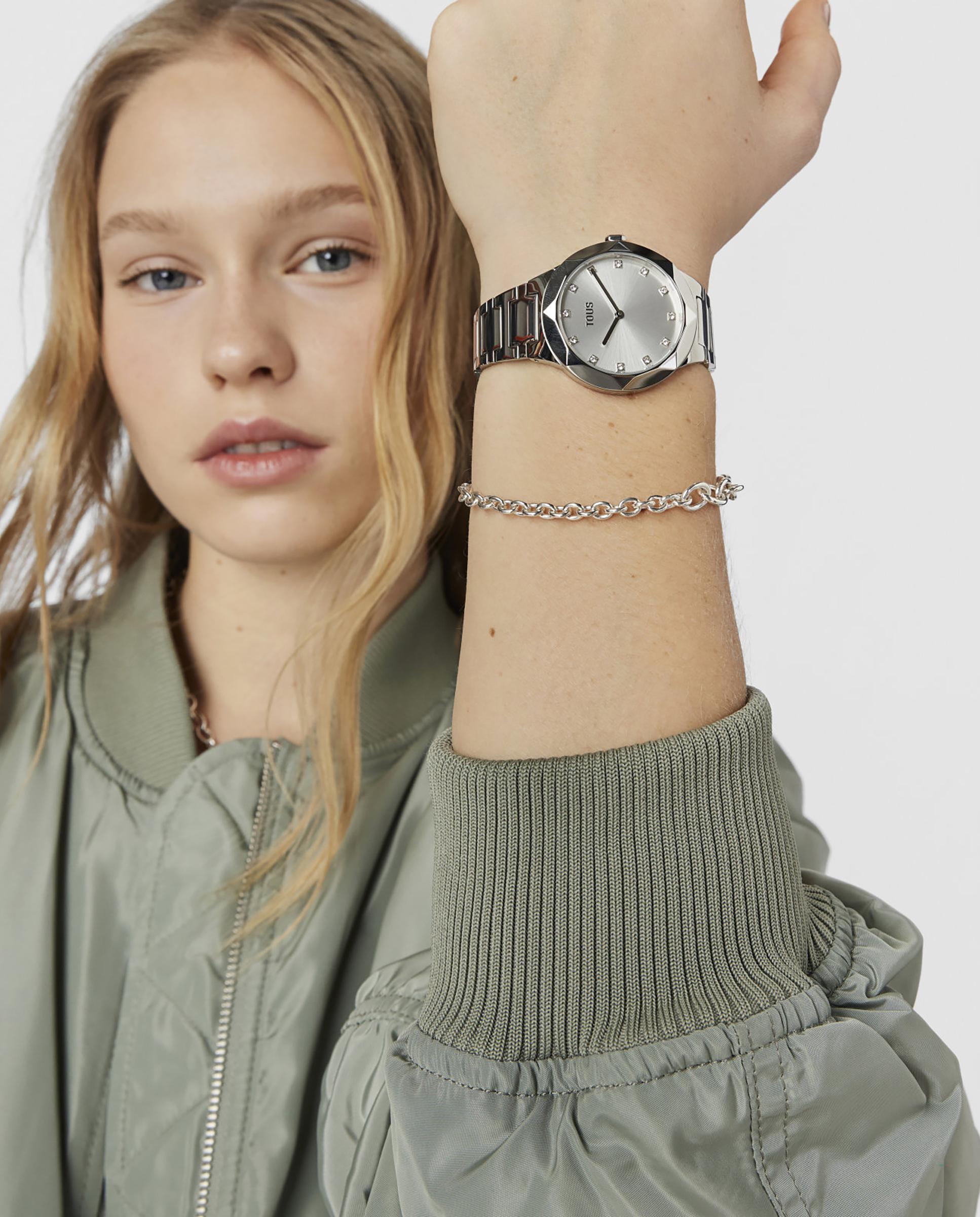 Relógio Analógico Karat Round com Bracelete de Aço Prata-6