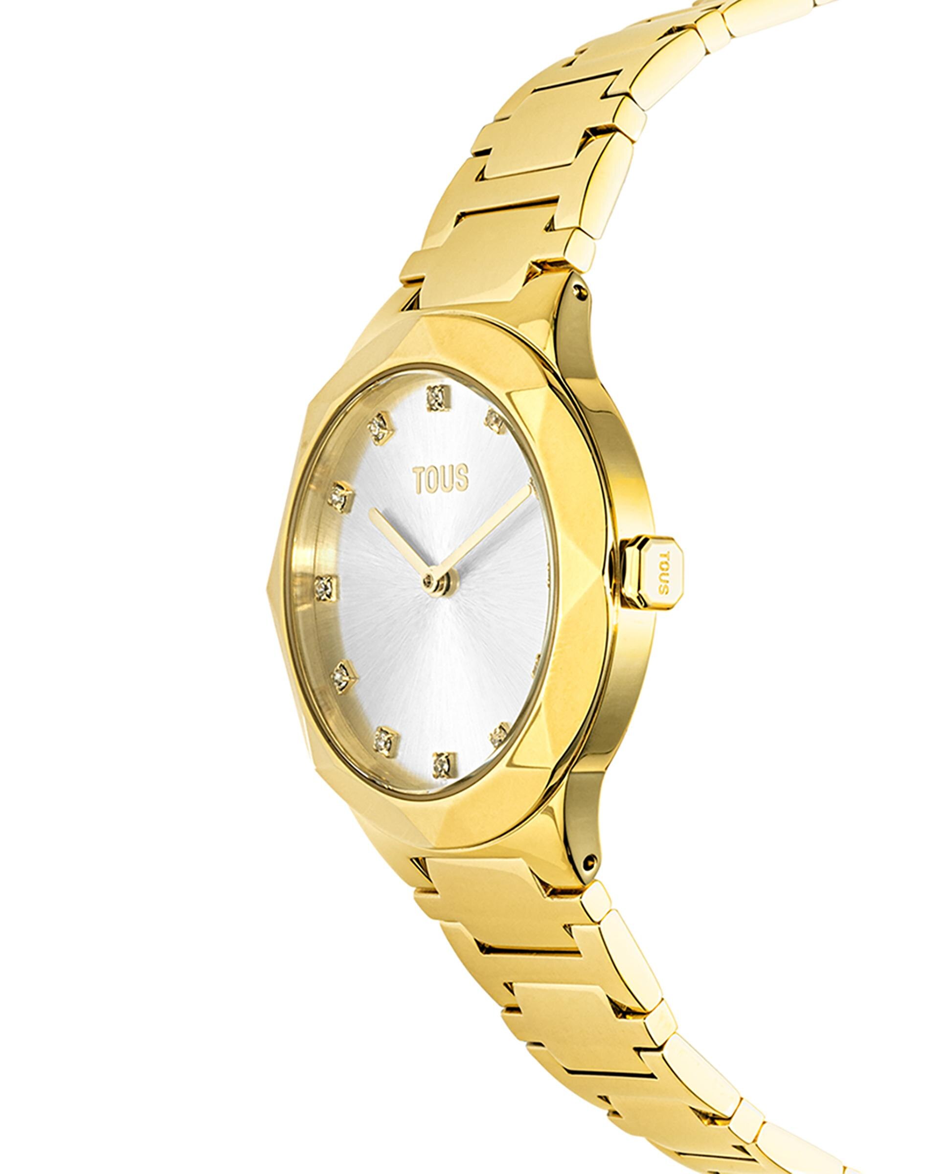 Relógio Analógico Karat Round com Bracelete de Aço Ipg em Dourado Ouro-2