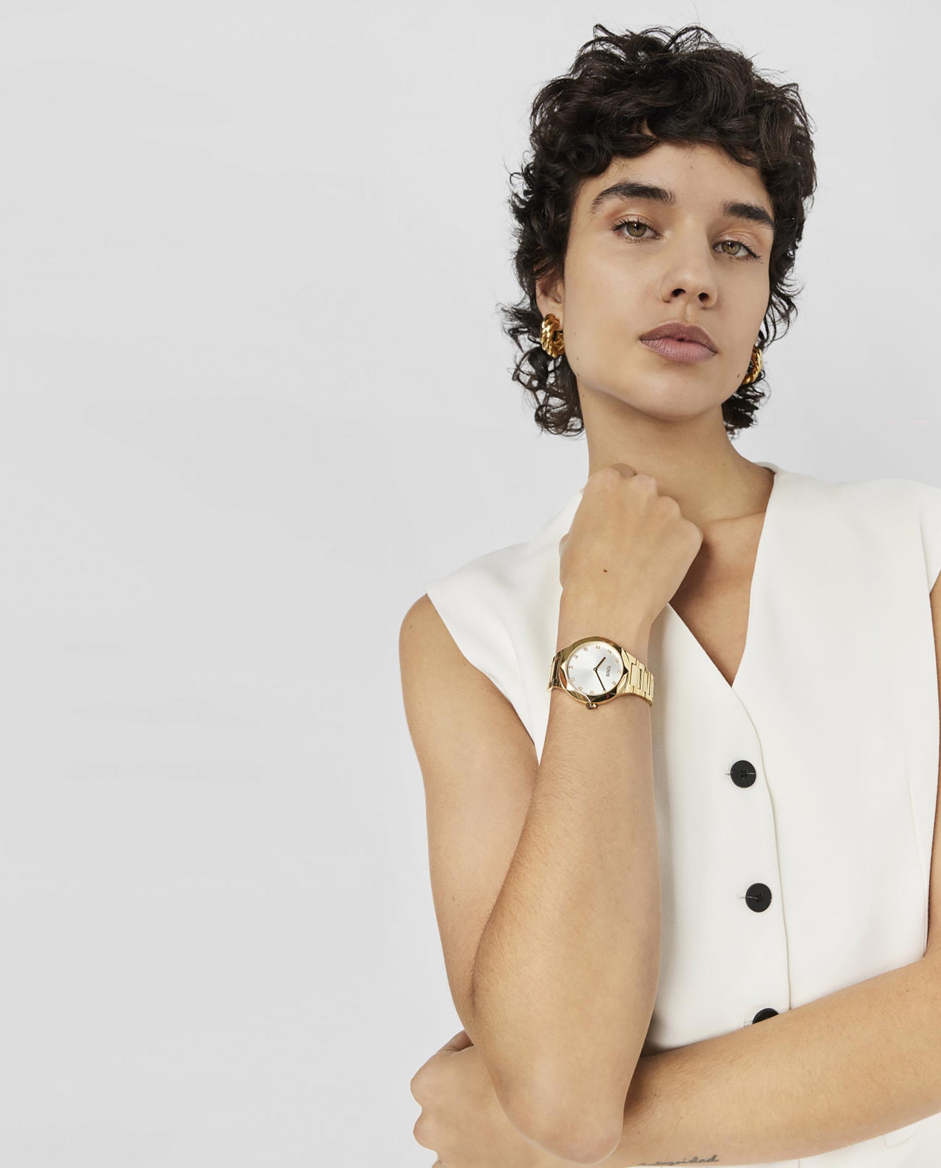 Relógio Analógico Karat Round com Bracelete de Aço Ipg em Dourado Ouro-4