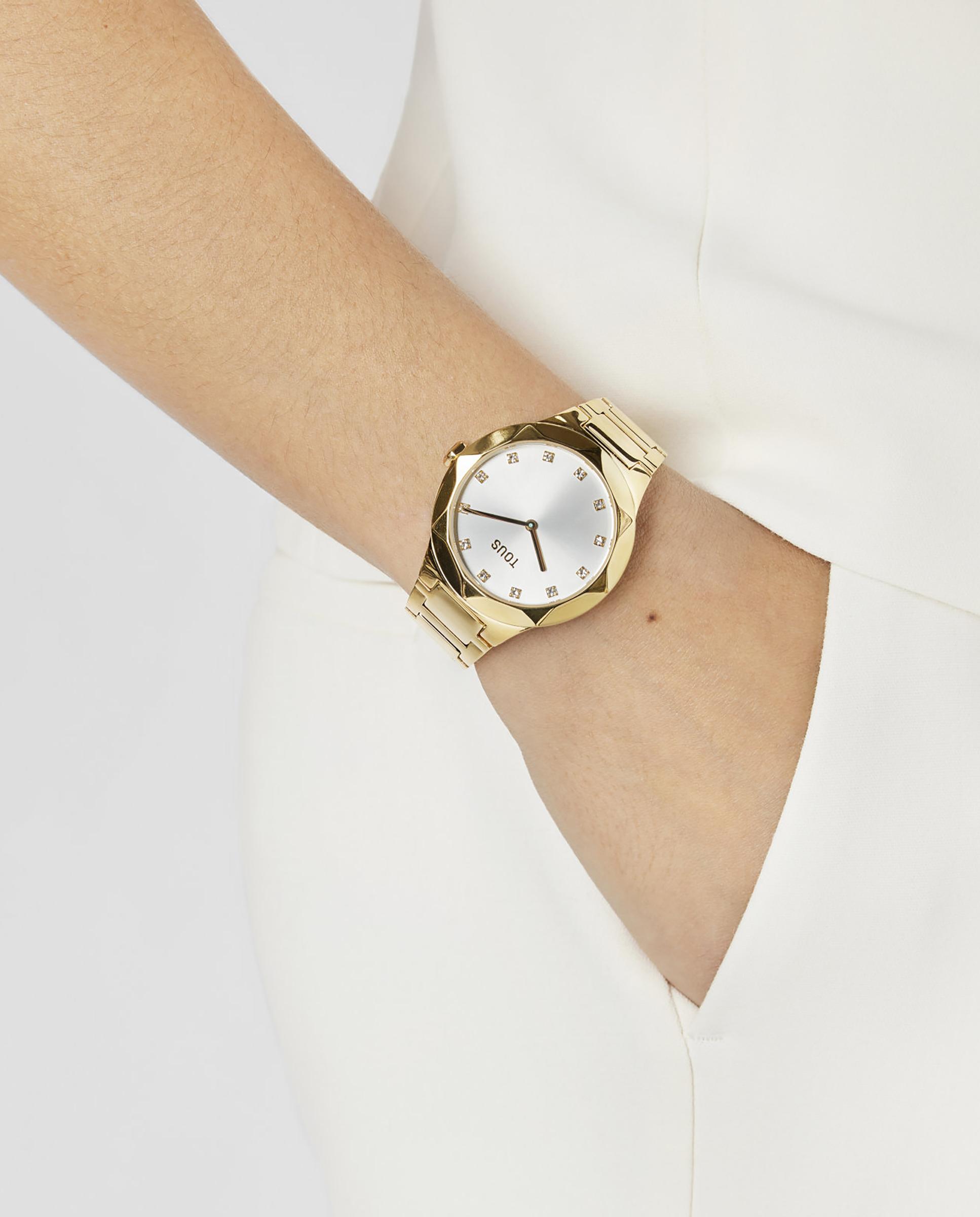 Relógio Analógico Karat Round com Bracelete de Aço Ipg em Dourado Ouro-5