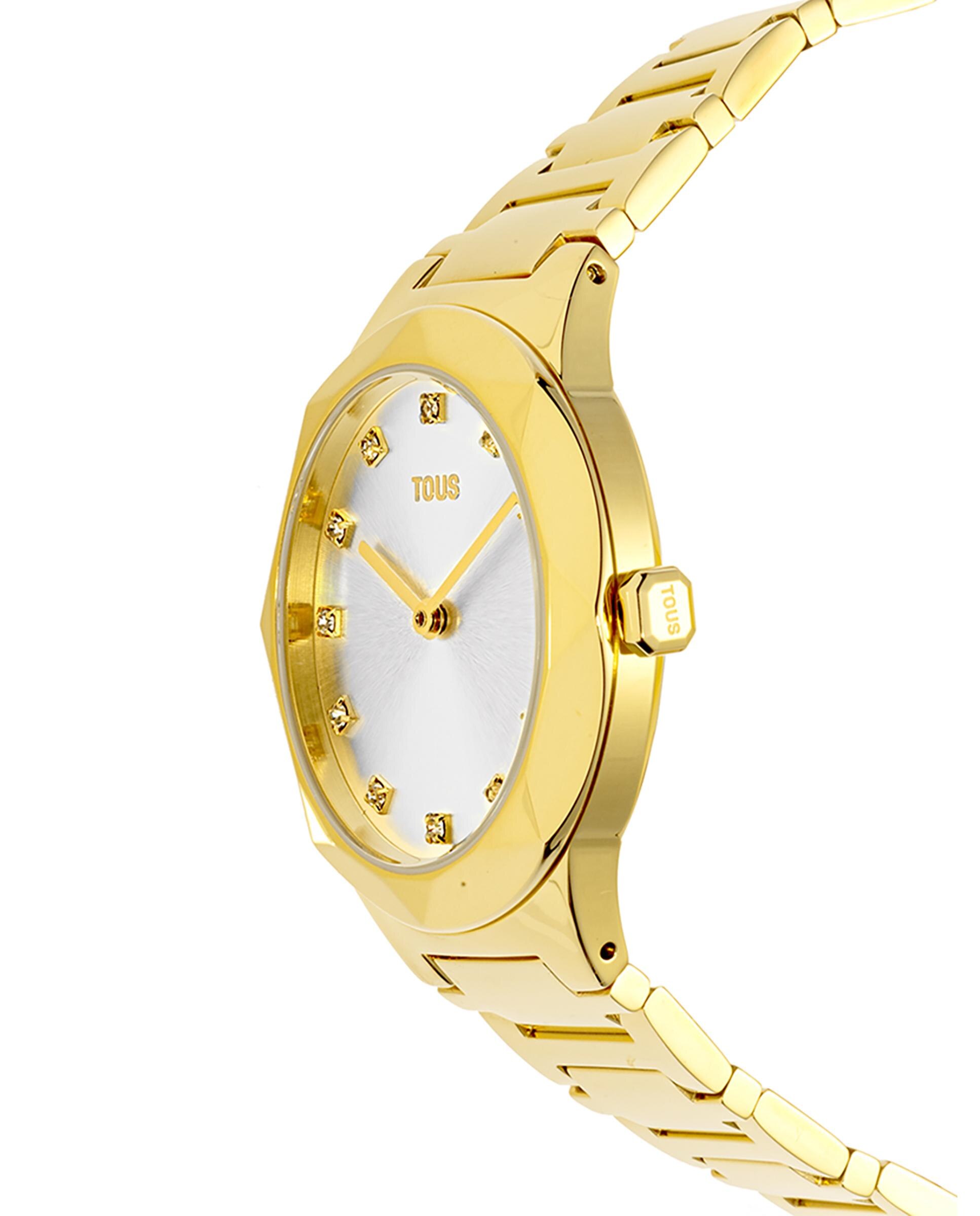 Relógio Analógico Karat Oval com Bracelete de Aço Ipg em Dourado Ouro-2