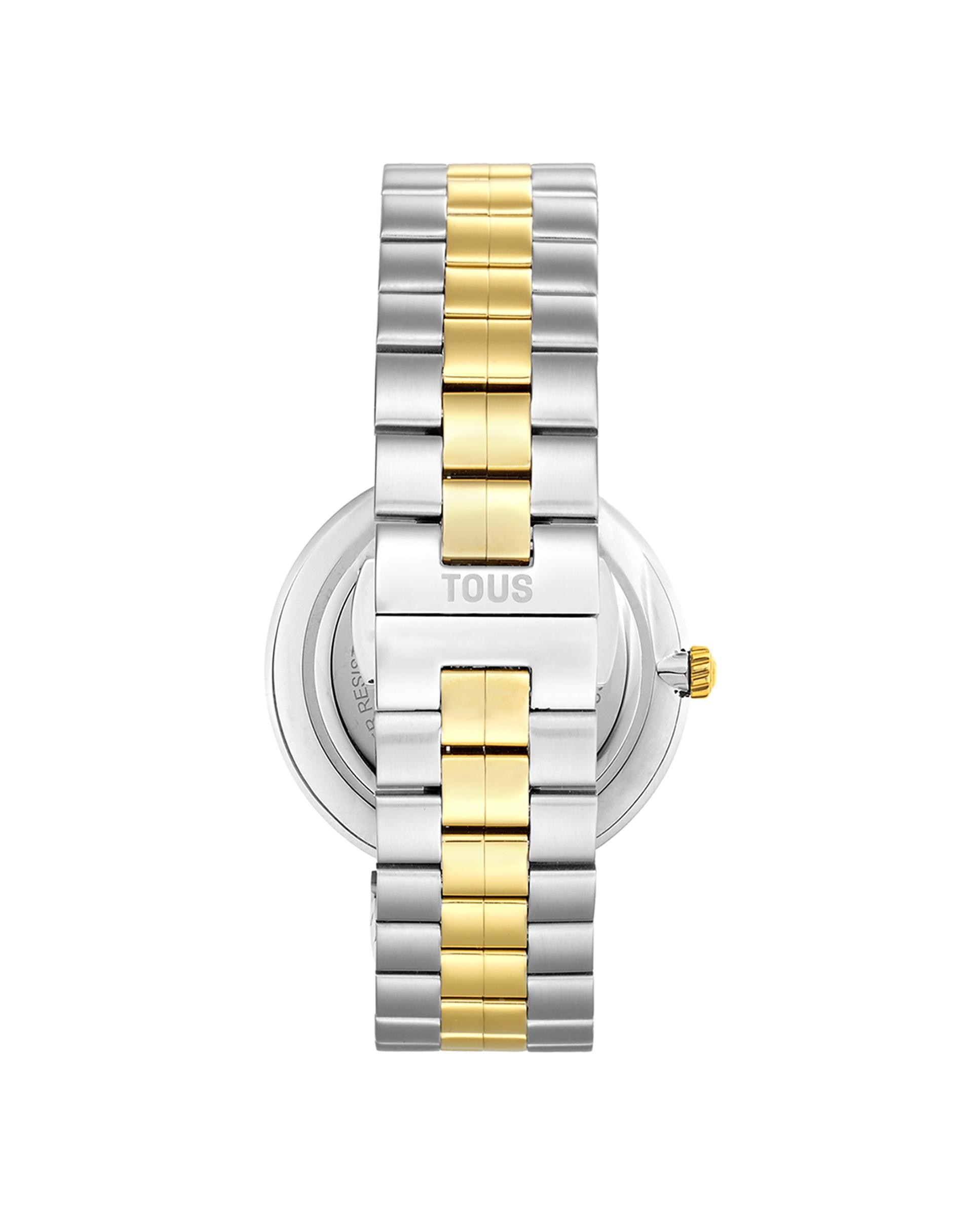 Relógio Analógico S-band com Bracelete de Aço e Aço Ipg Dourado Ouro / Prata-3