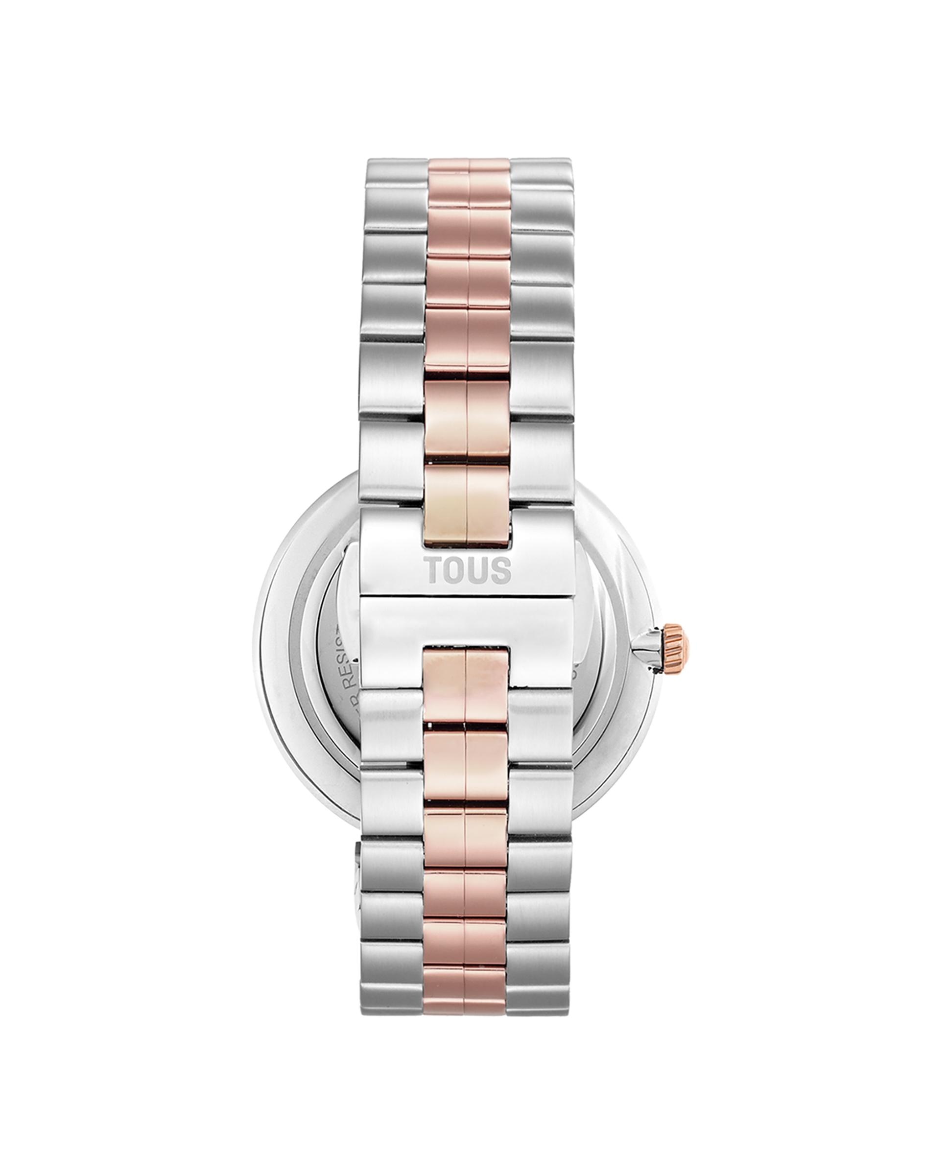 Relógio Analógico S-band com Bracelete de Aço e Aço Iprg Rosado Ouro / Prata-3