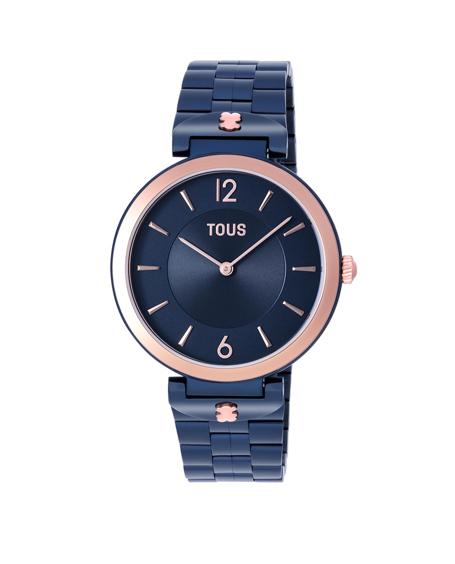 Imagem 0 de Relógio Analógico S-band com Bracelete de Aço Ip Azul e Aço Iprg Rosado