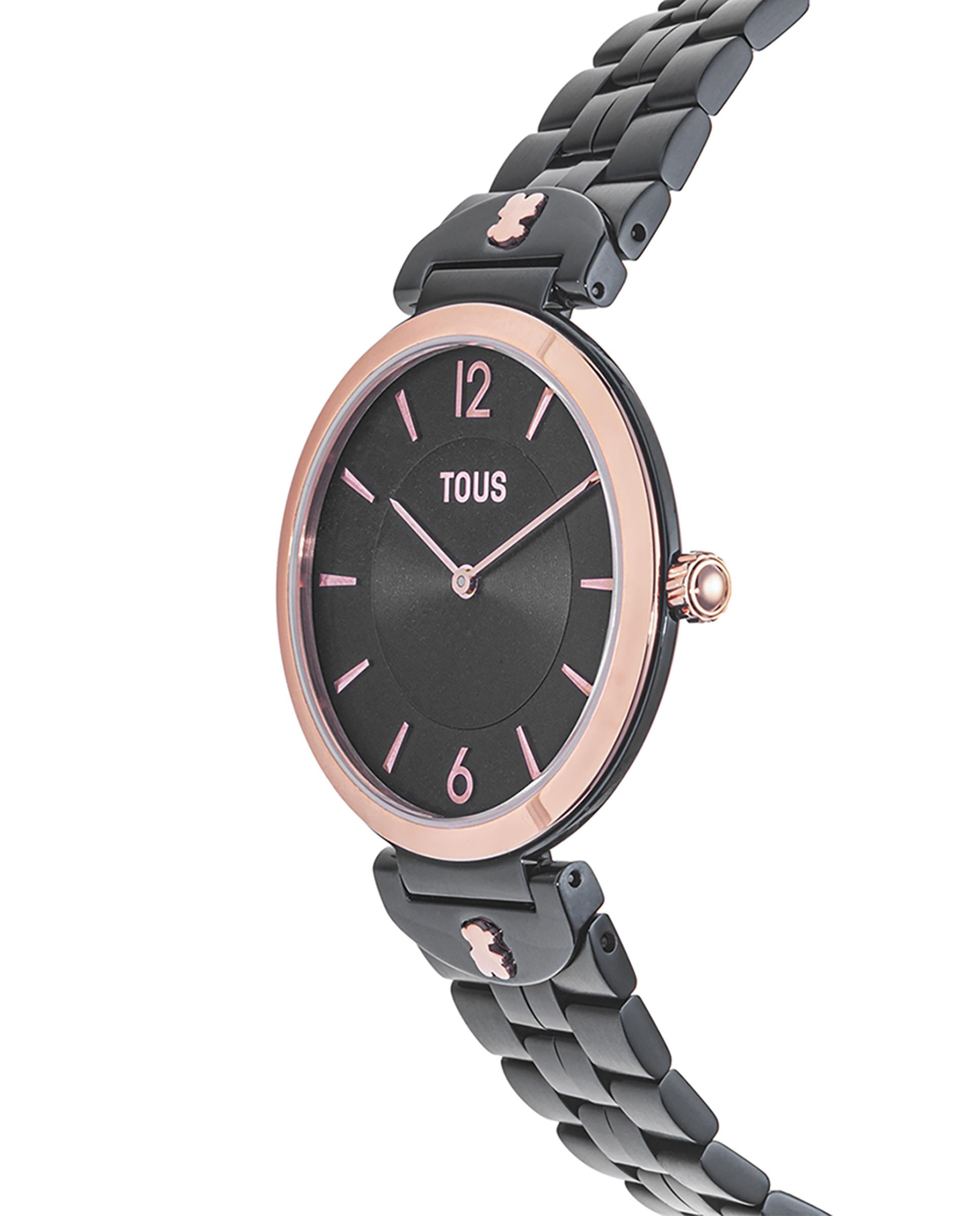 Relógio Analógico S-band com Bracelete de Aço Ip em Cinzento e Aço Iprg em Rosa Cinzento / Rosa-2