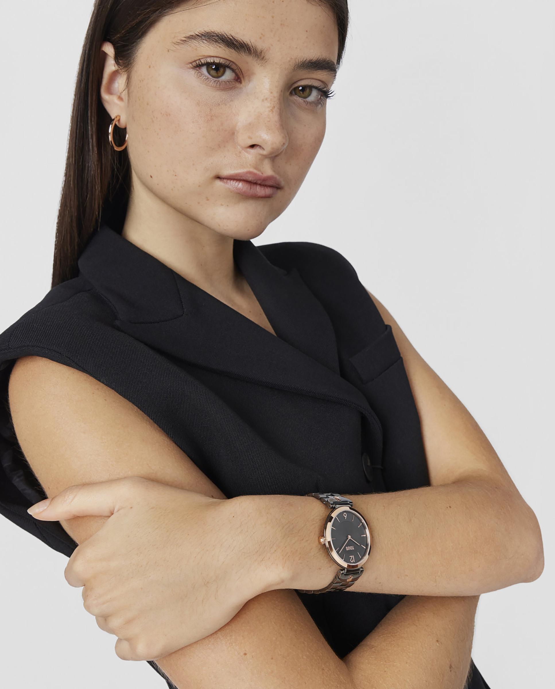 Relógio Analógico S-band com Bracelete de Aço Ip em Cinzento e Aço Iprg em Rosa Cinzento / Rosa-4