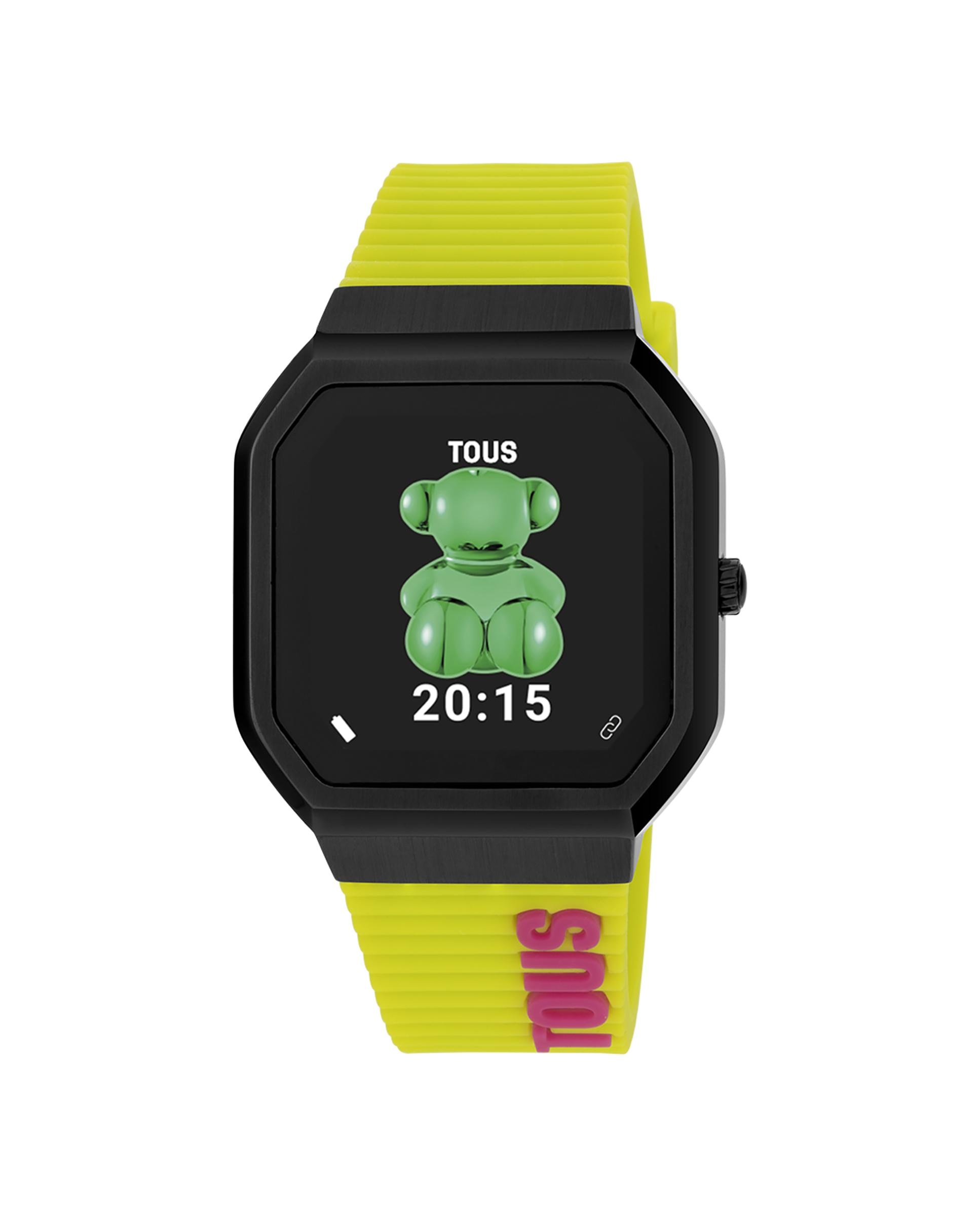 Smartwatch B-connect com Bracelete de Nylon e Bracelete de Silicone em Verde Preto-2