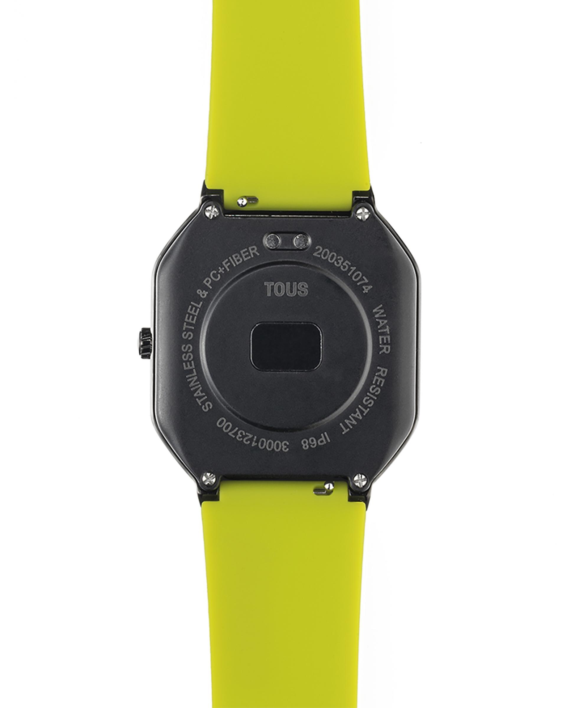 Smartwatch B-connect com Bracelete de Nylon e Bracelete de Silicone em Verde Preto-4