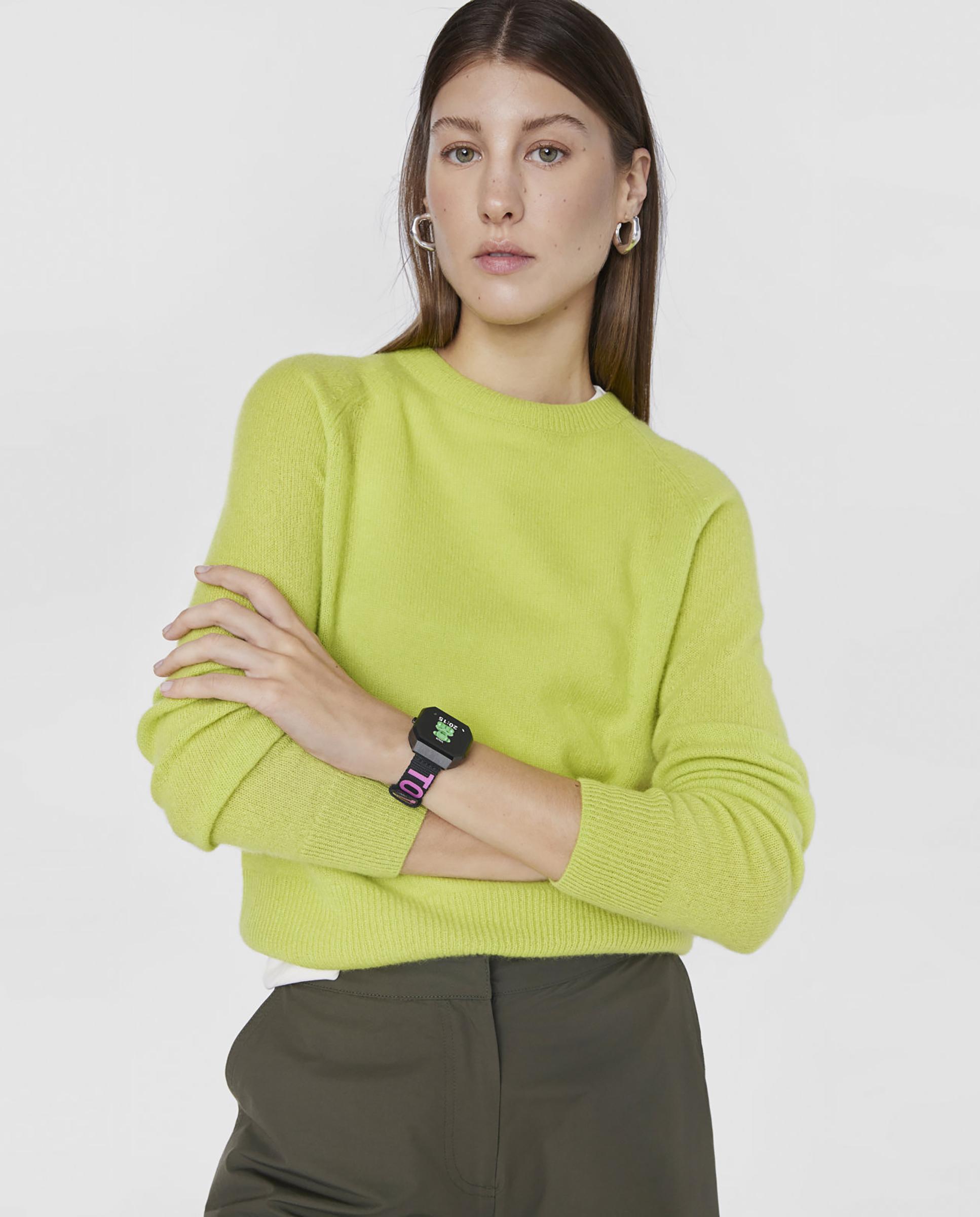 Smartwatch B-connect com Bracelete de Nylon e Bracelete de Silicone em Verde Preto-5