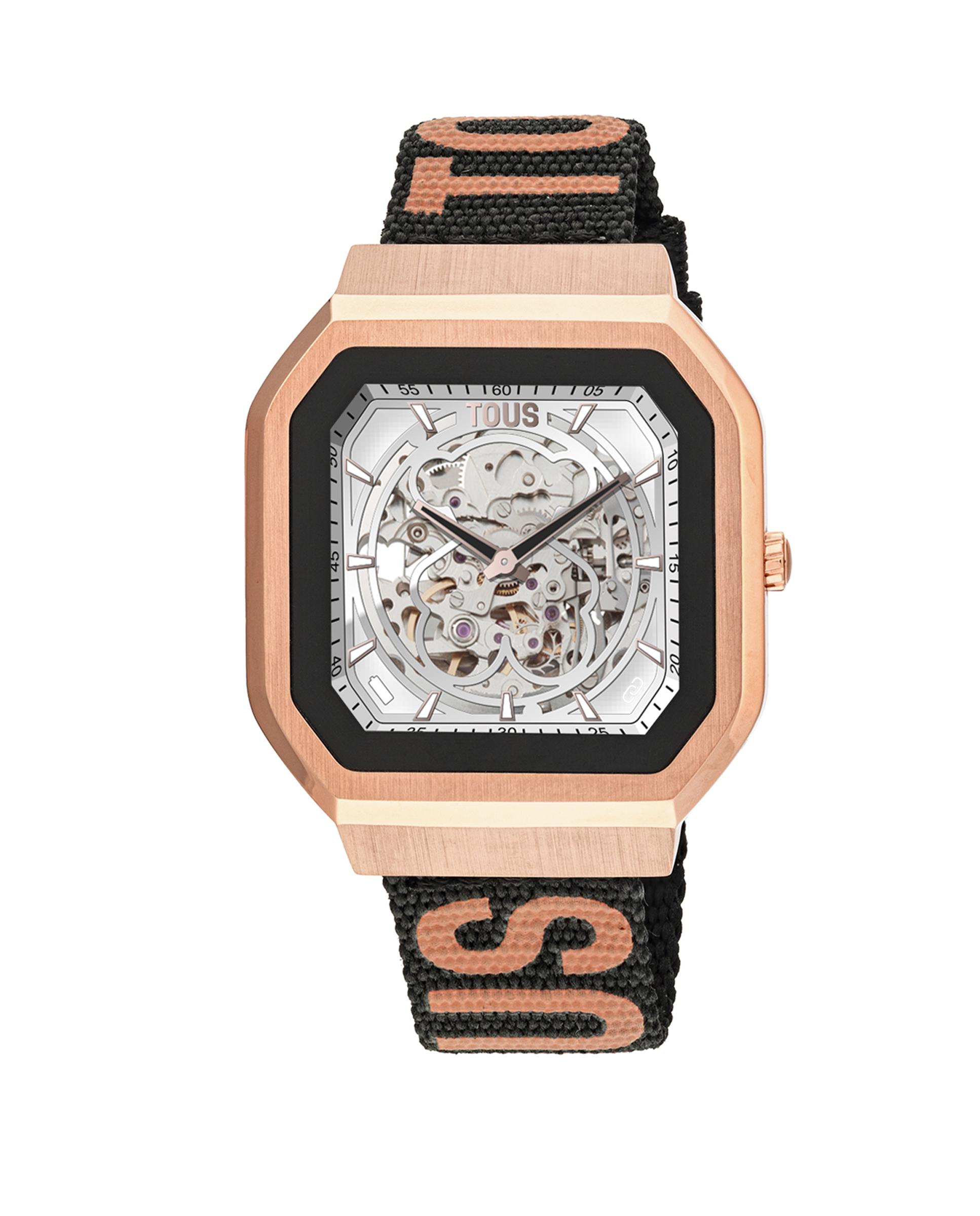 Imagem 0 de Smartwatch B-connect com Bracelete de Nylon e Bracelete de Silicone em Rosa