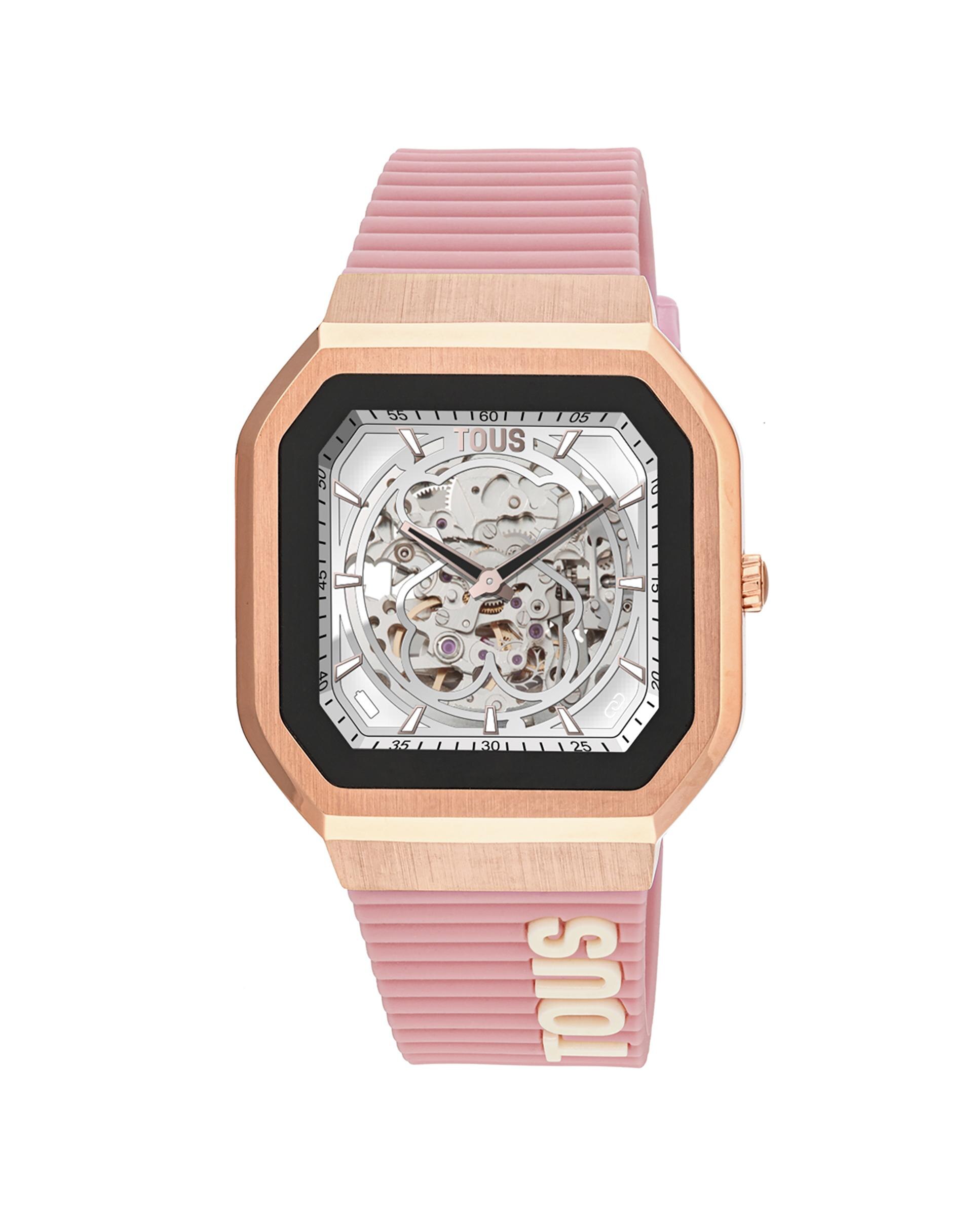Smartwatch B-connect com Bracelete de Nylon e Bracelete de Silicone em Rosa Multicolor-2