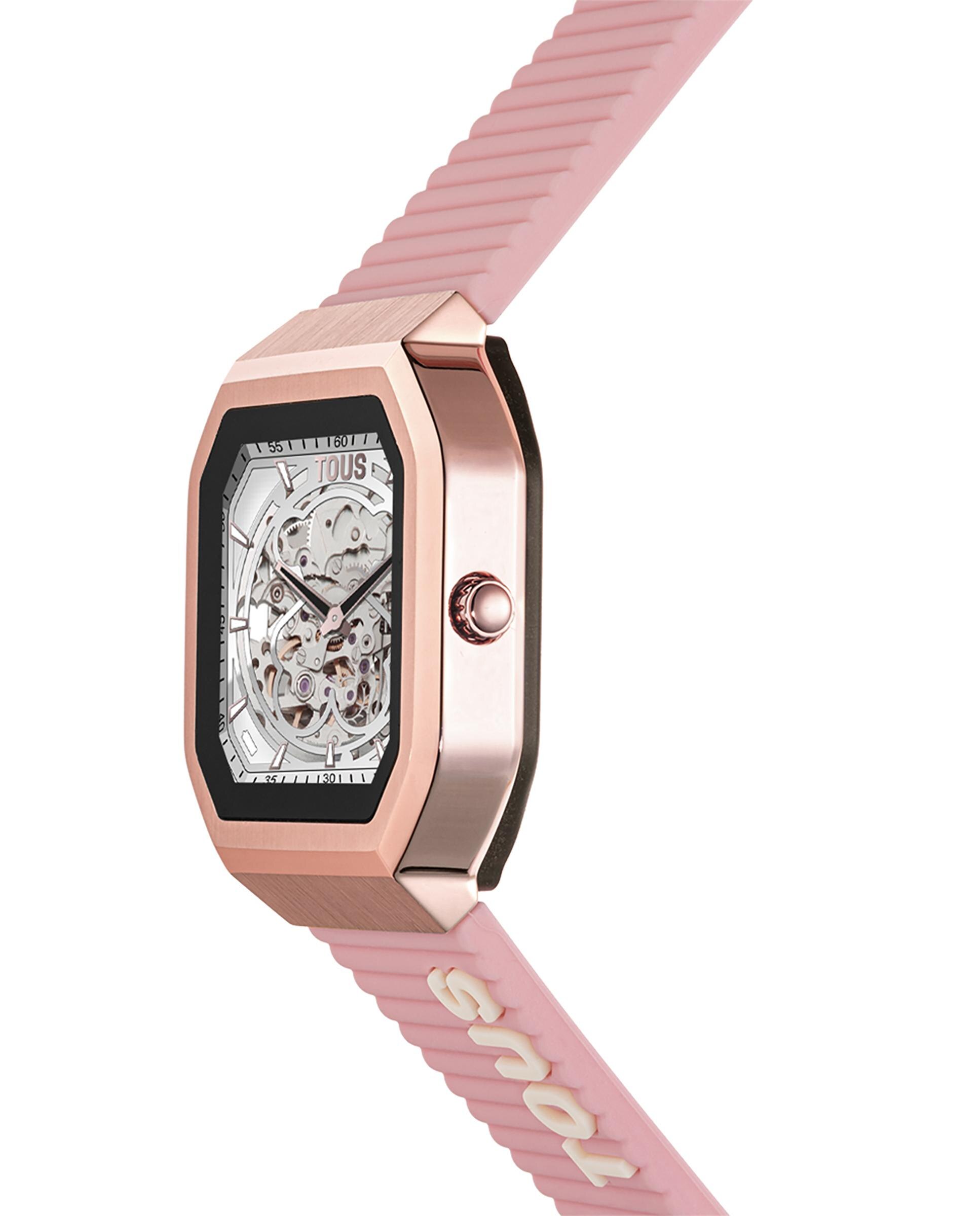 Smartwatch B-connect com Bracelete de Nylon e Bracelete de Silicone em Rosa Multicolor-3